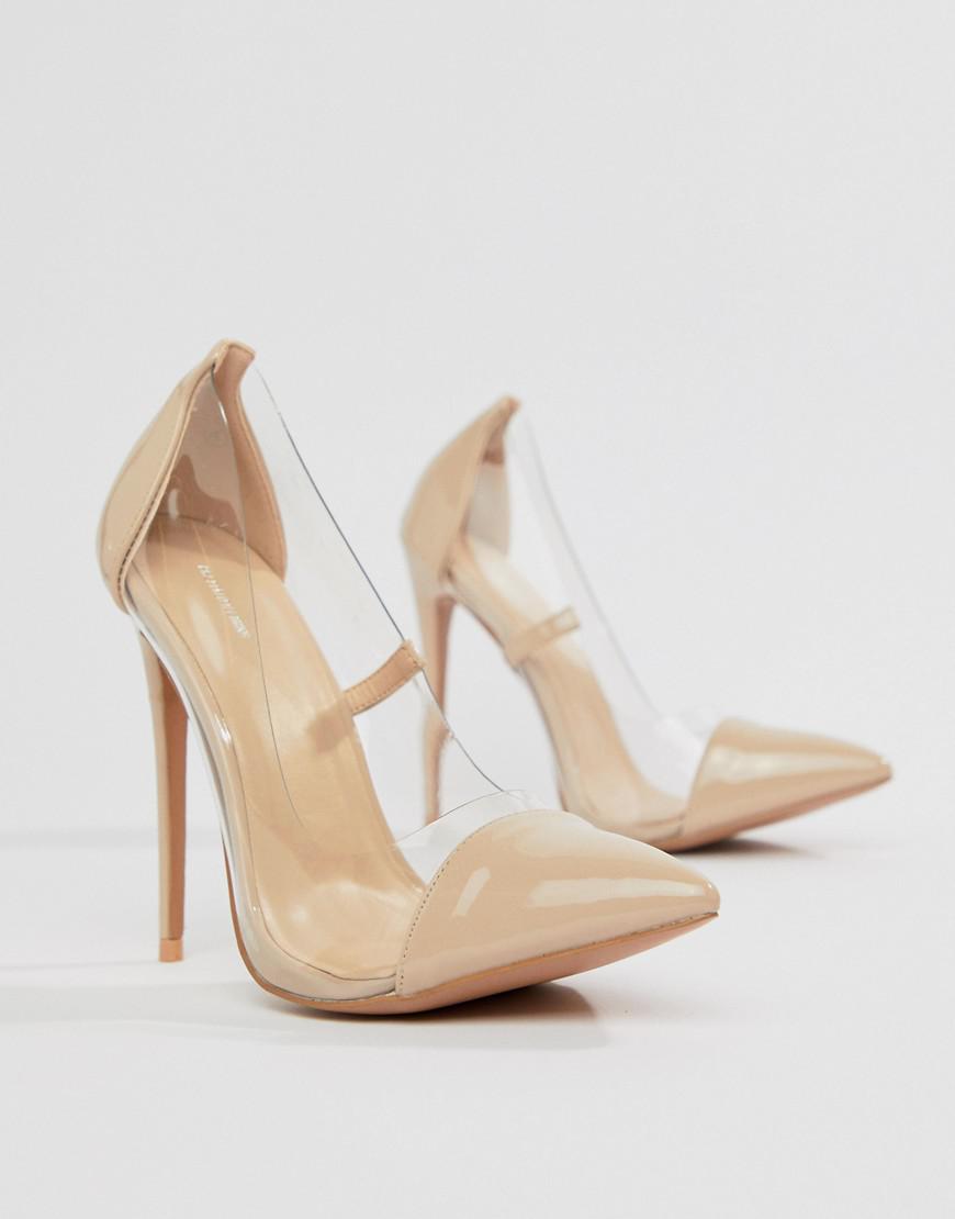 clear pointy heels