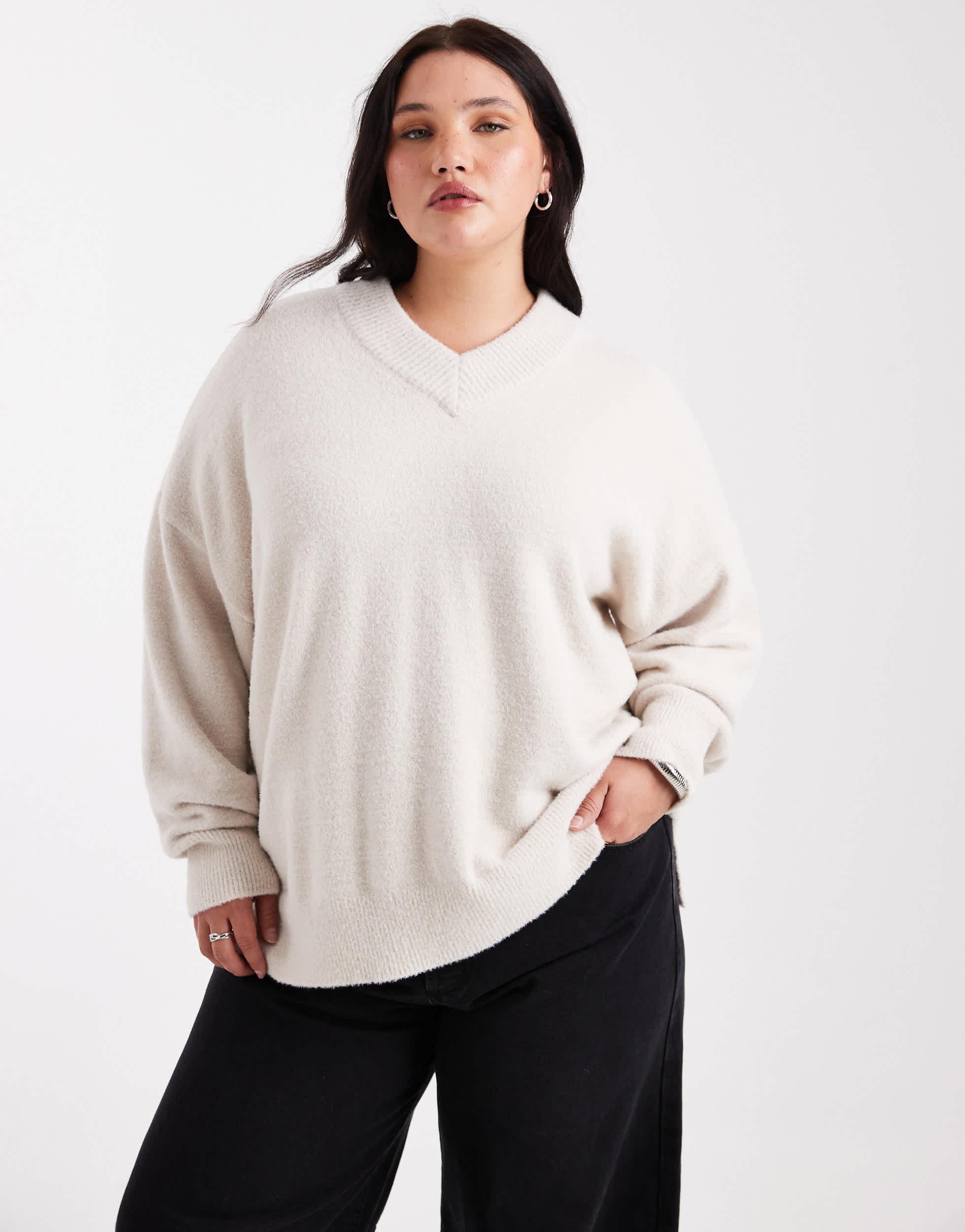 Asos Grauer Oversize Pullover ASOS Asos Design Curve