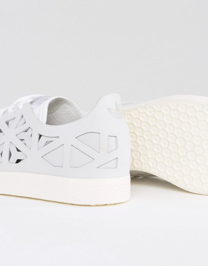 adidas originals white gazelle cutout adidas originals white gazelle cutout