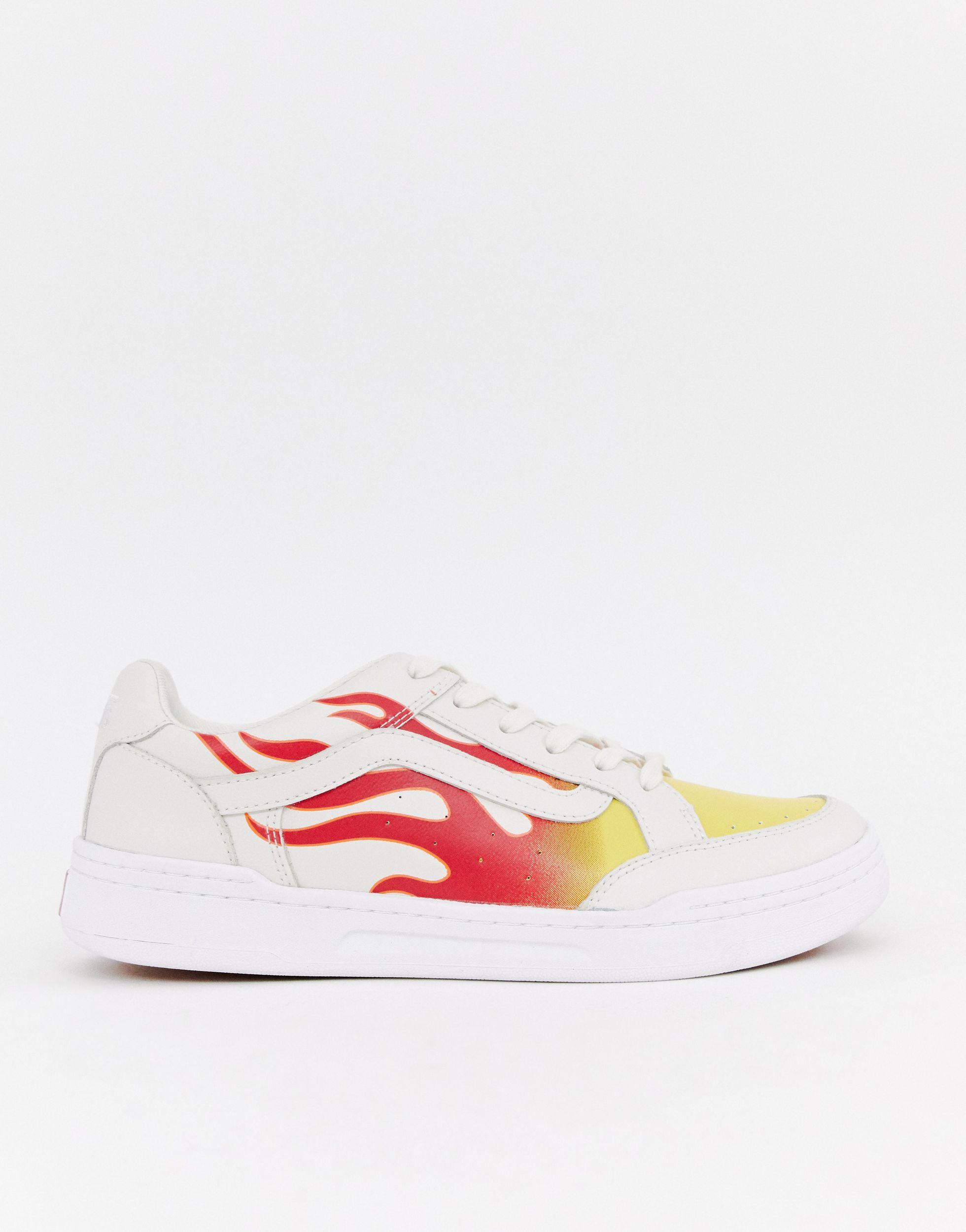 Vans Leather Highland Flame Trainers in White for Men | Lyst