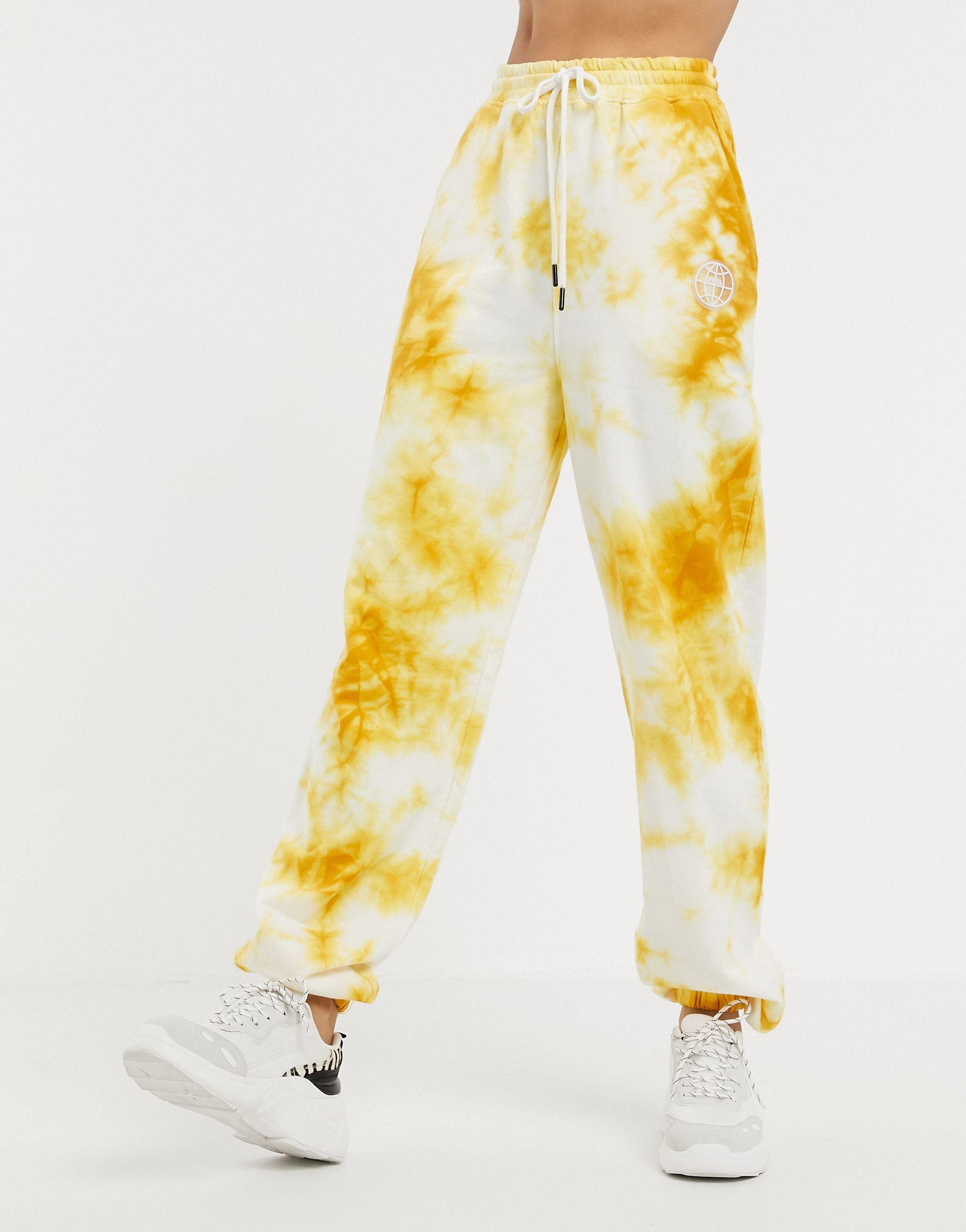 Asos Baumwolle Oversize Jogginghose Mit Bleichwaschung Und Gummibesatz In Gelb Lyst