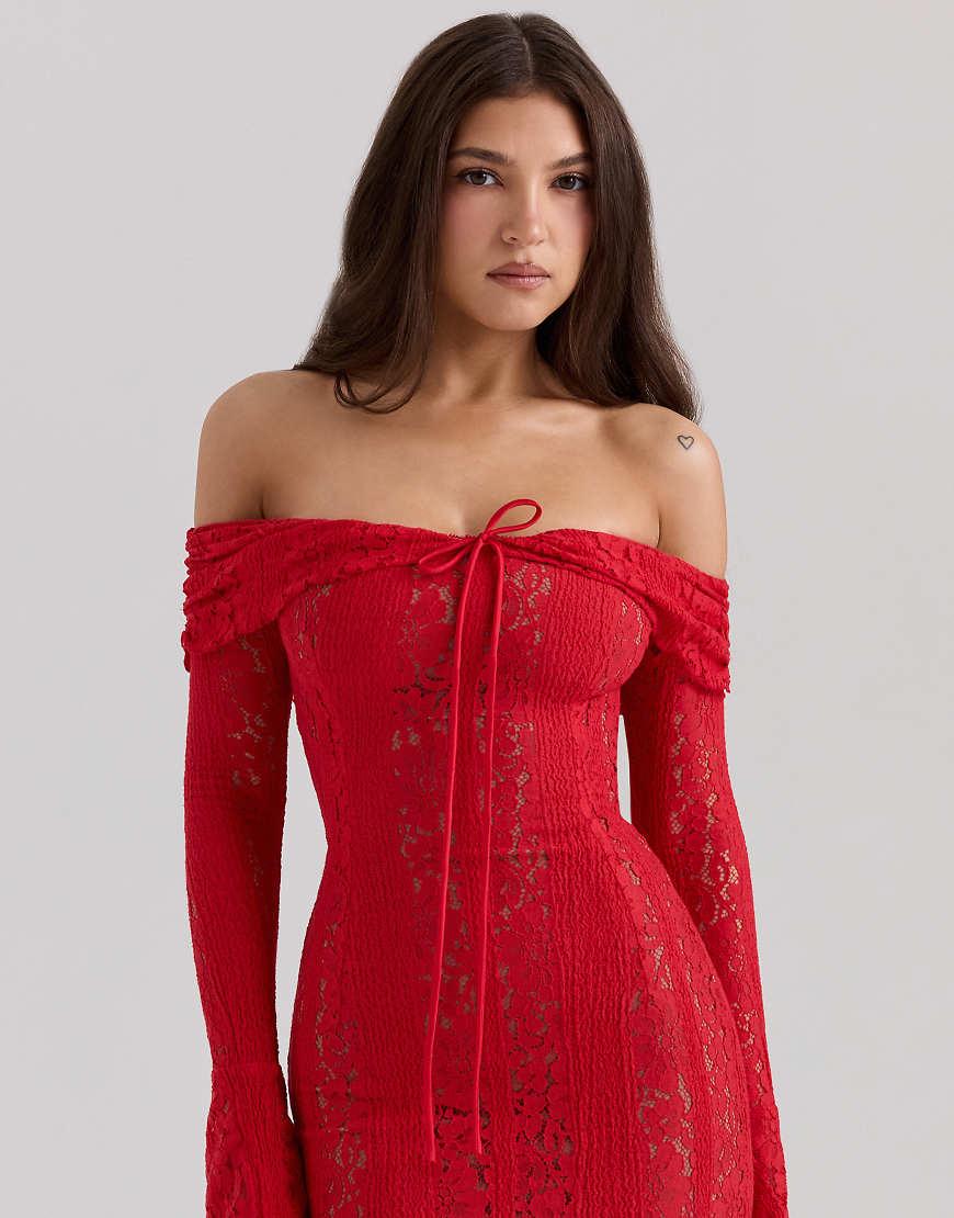 strapless open back dress Lisette Ruffle Off Shoulder Gown main image 1