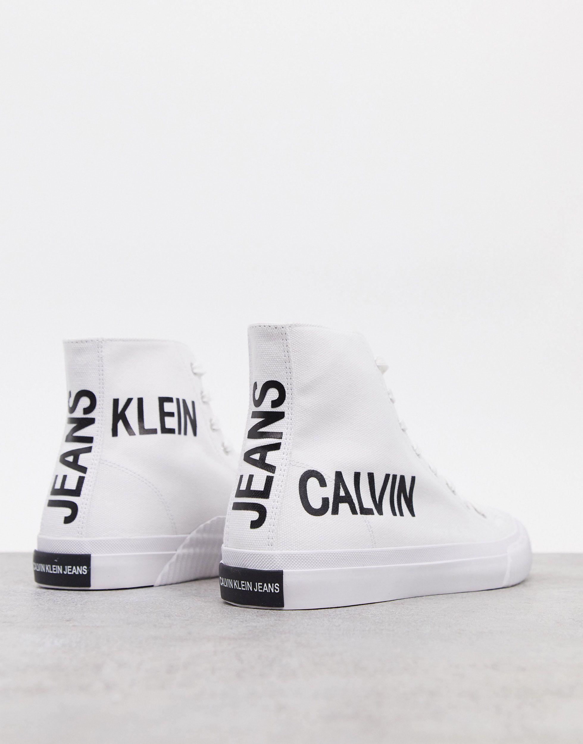Calvin Klein Jeans Iacopo Canvas High Top Sneakers in White for Men - Lyst