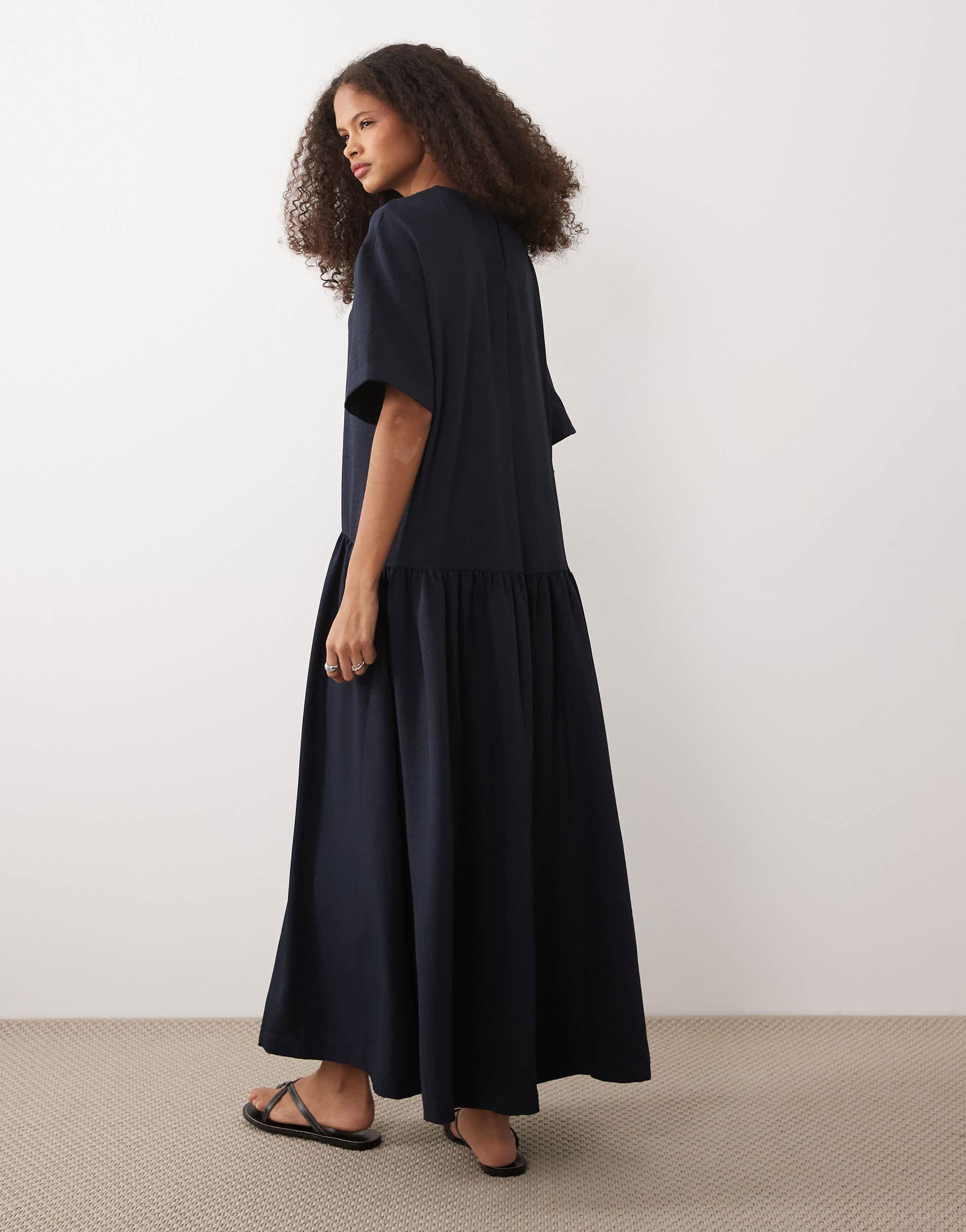 asos midi t shirt dress T-shirt midi dress with crochet