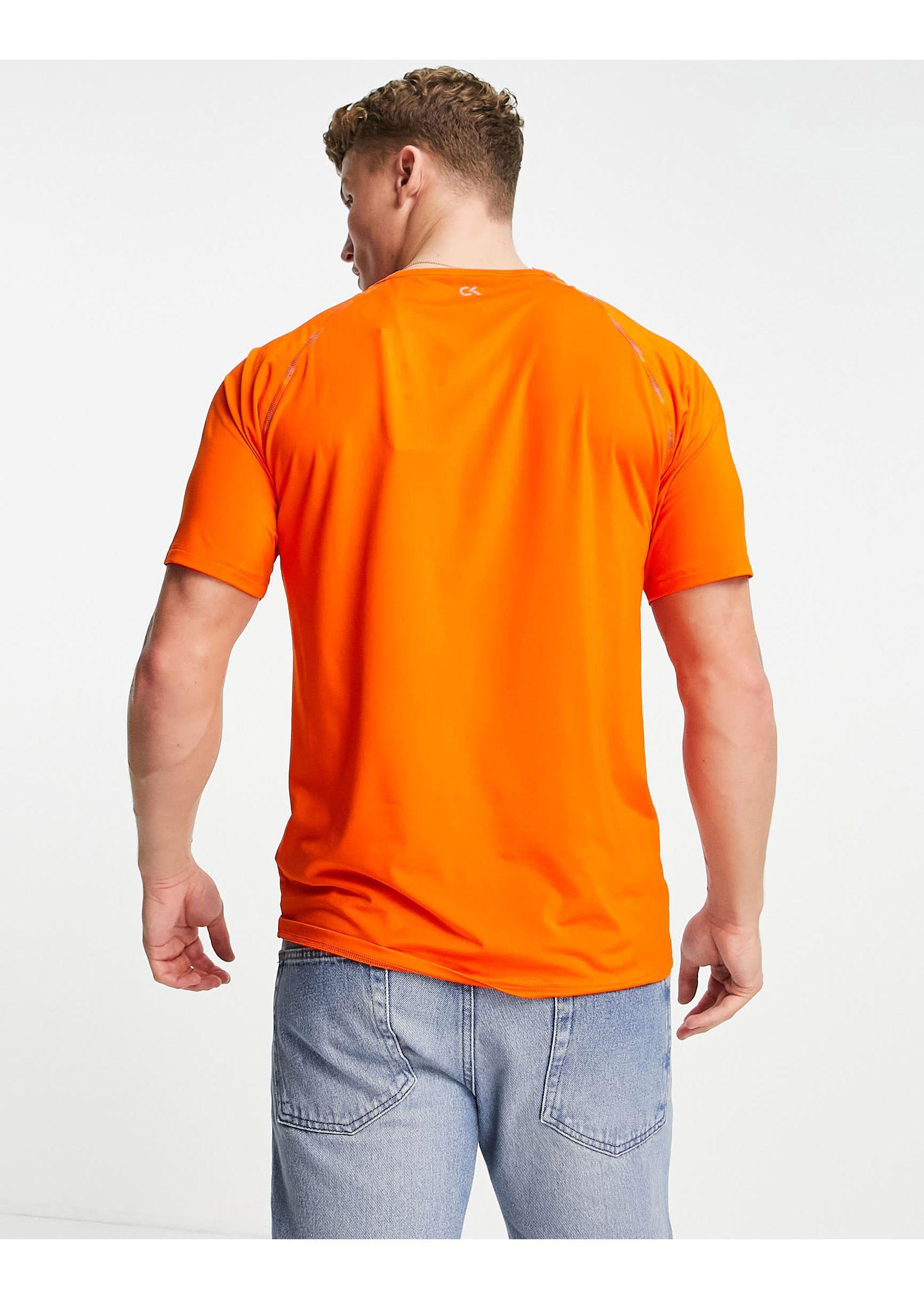 Calvin Klein Performance Pride Capsule Rainbow Logo And Arm Seams T-shirt  in Orange for Men | Lyst