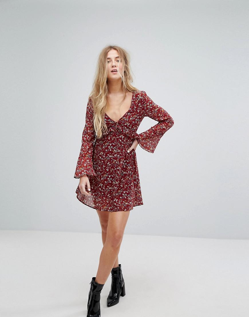 pull and bear red dress