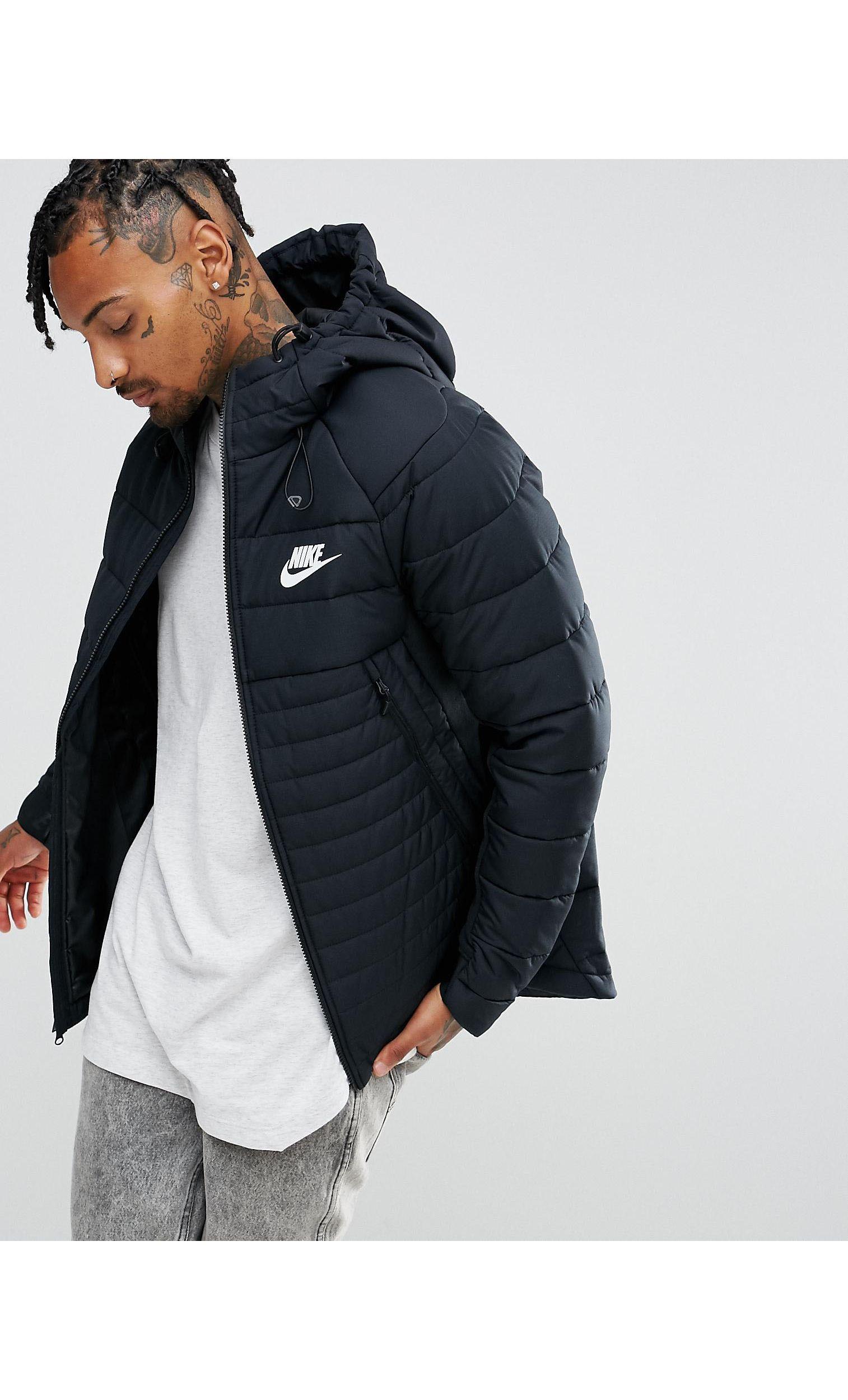 Nike Av15 Padded Jacket With Hood in Black for Men | Lyst UK