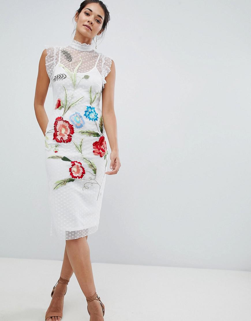 hope and ivy embroidered midi dress