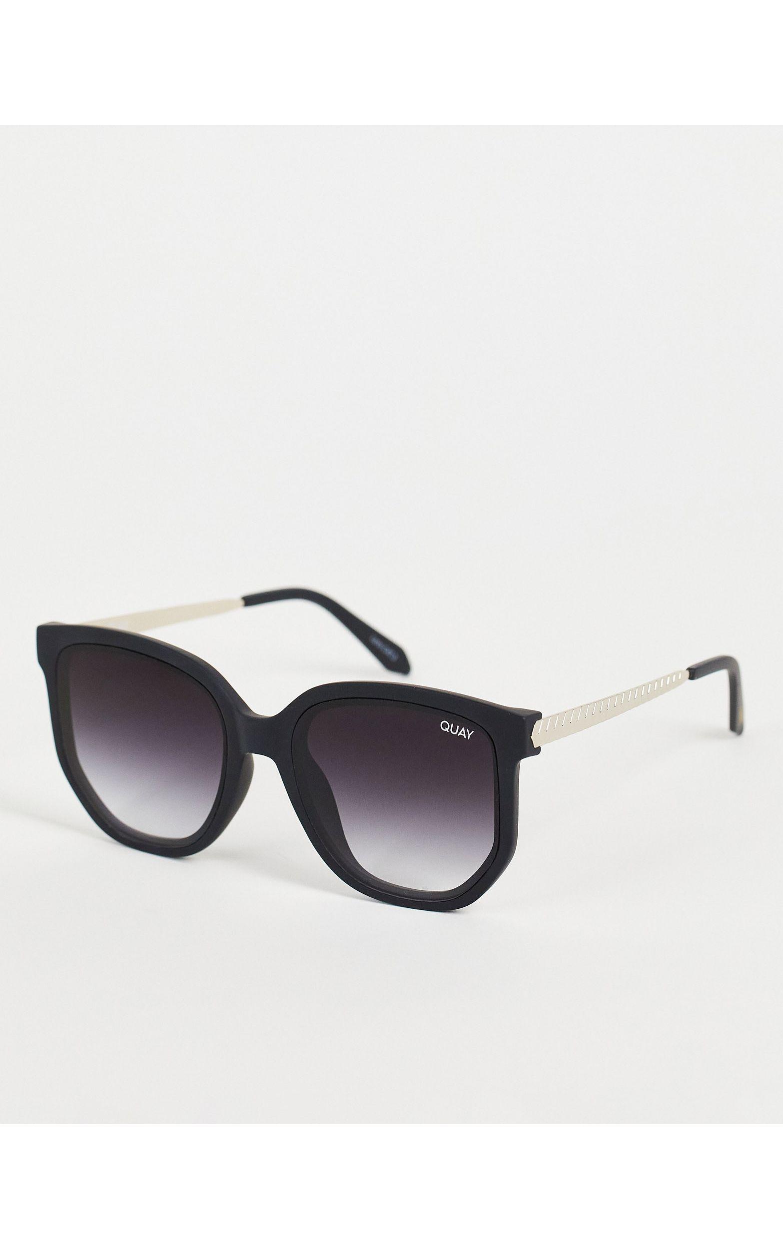 Quay Quay Coffee Run Cat Eye Sunglasses in Black (White) Lyst