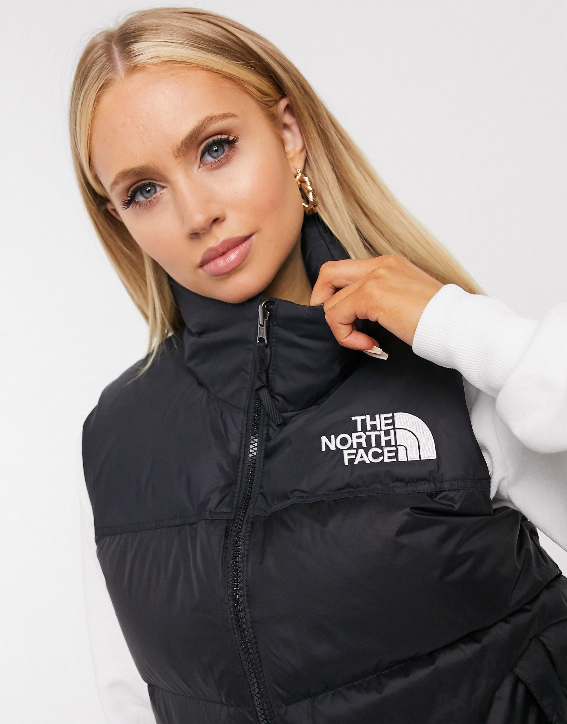 womens black puffer vest north face