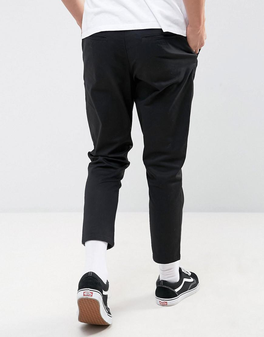 ASOS Cotton Tapered Cropped Chinos in 