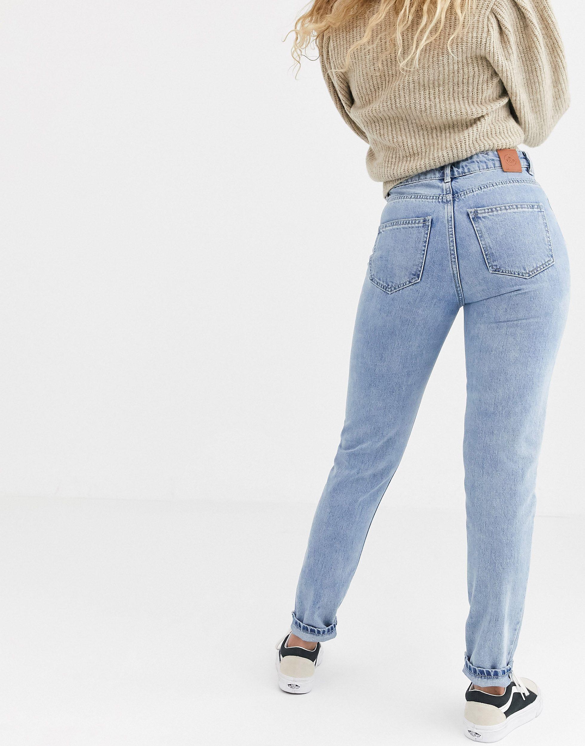 Vero High Mom Jeans Light Wash in Blue | Lyst