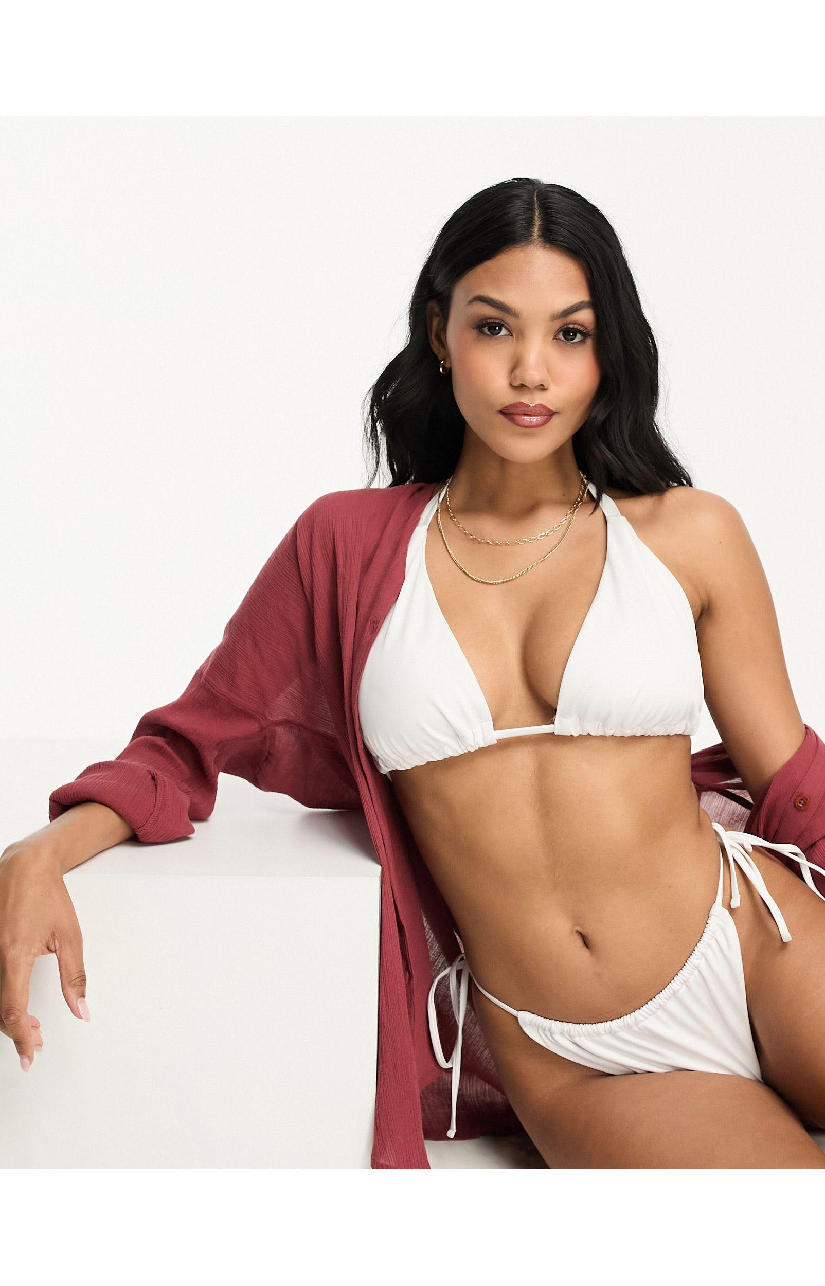 ASOS Fuller Bust Mix And Match Sleek Triangle Bikini Top in Pink Lyst