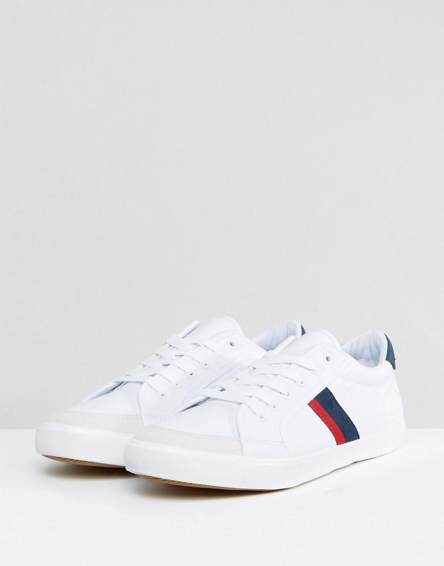 Pull&Bear Canvas Sneakers With Contrast Block Stripes In White for Men -  Lyst