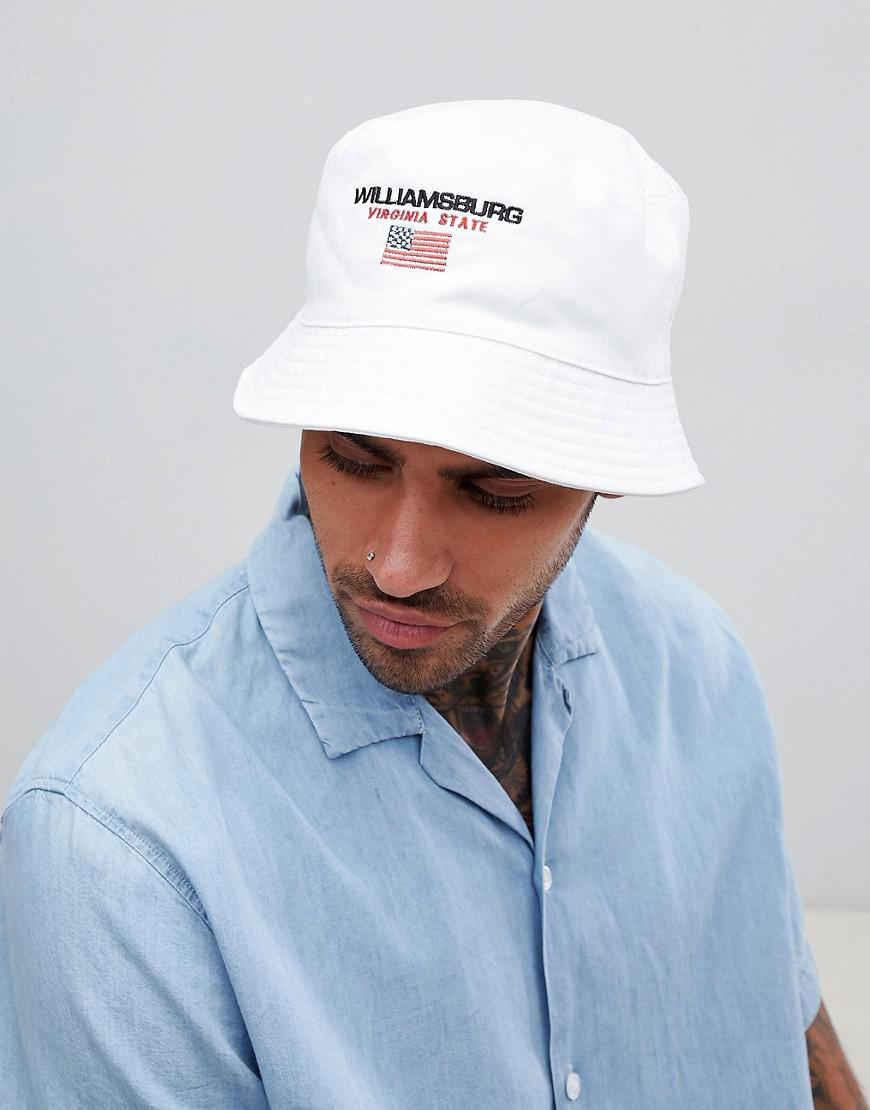 asos white bucket hat