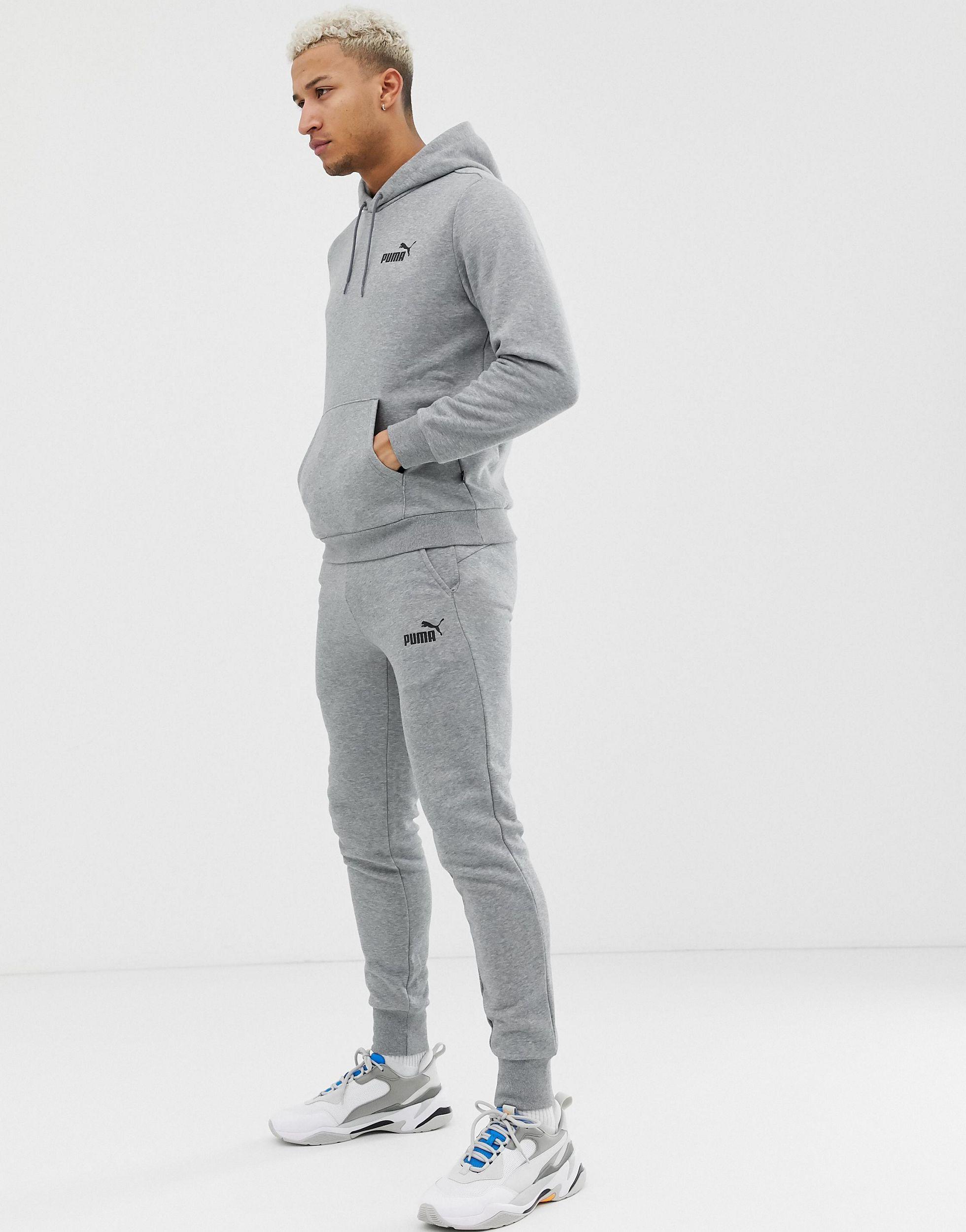 PUMA Cotton Skinny Fit Sweatpants In Gray for Men - Lyst