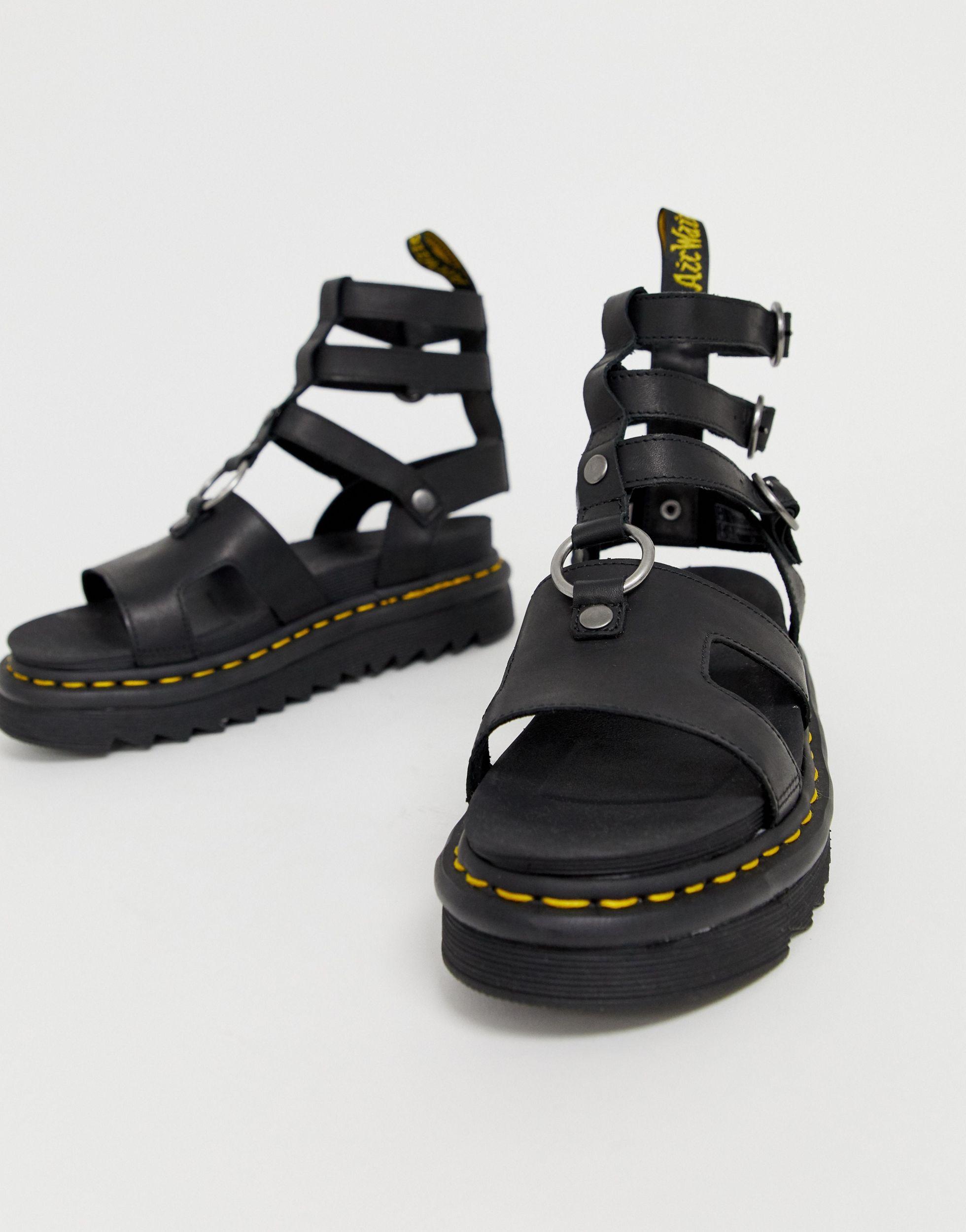 Dr. Martens – Adaira – e, robuste Römersandalen aus Leder in Schwarz | Lyst  DE