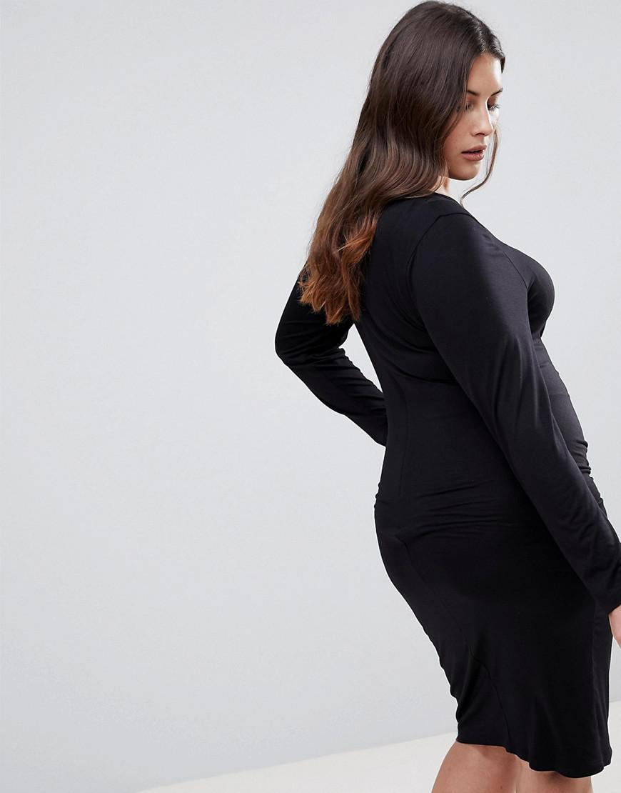 lipsy glitter knot front bodycon dress