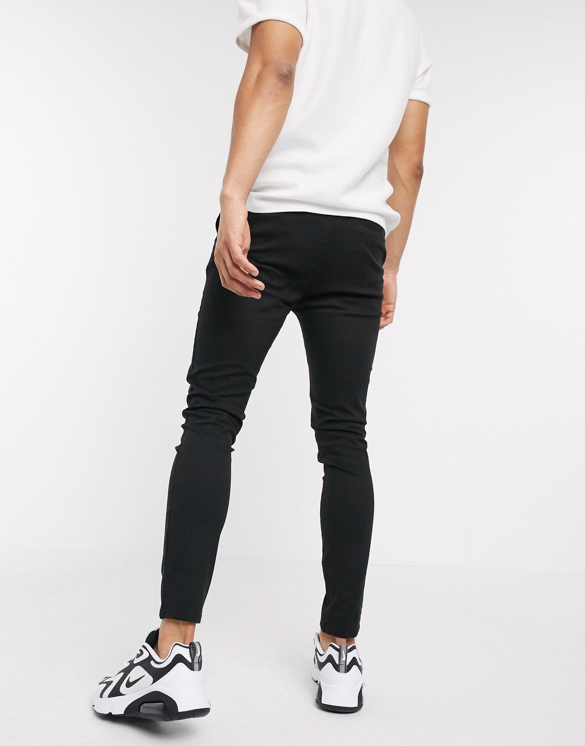 Cropped Pants Asos Mens Super Skinny Trousers Super Skinny Black