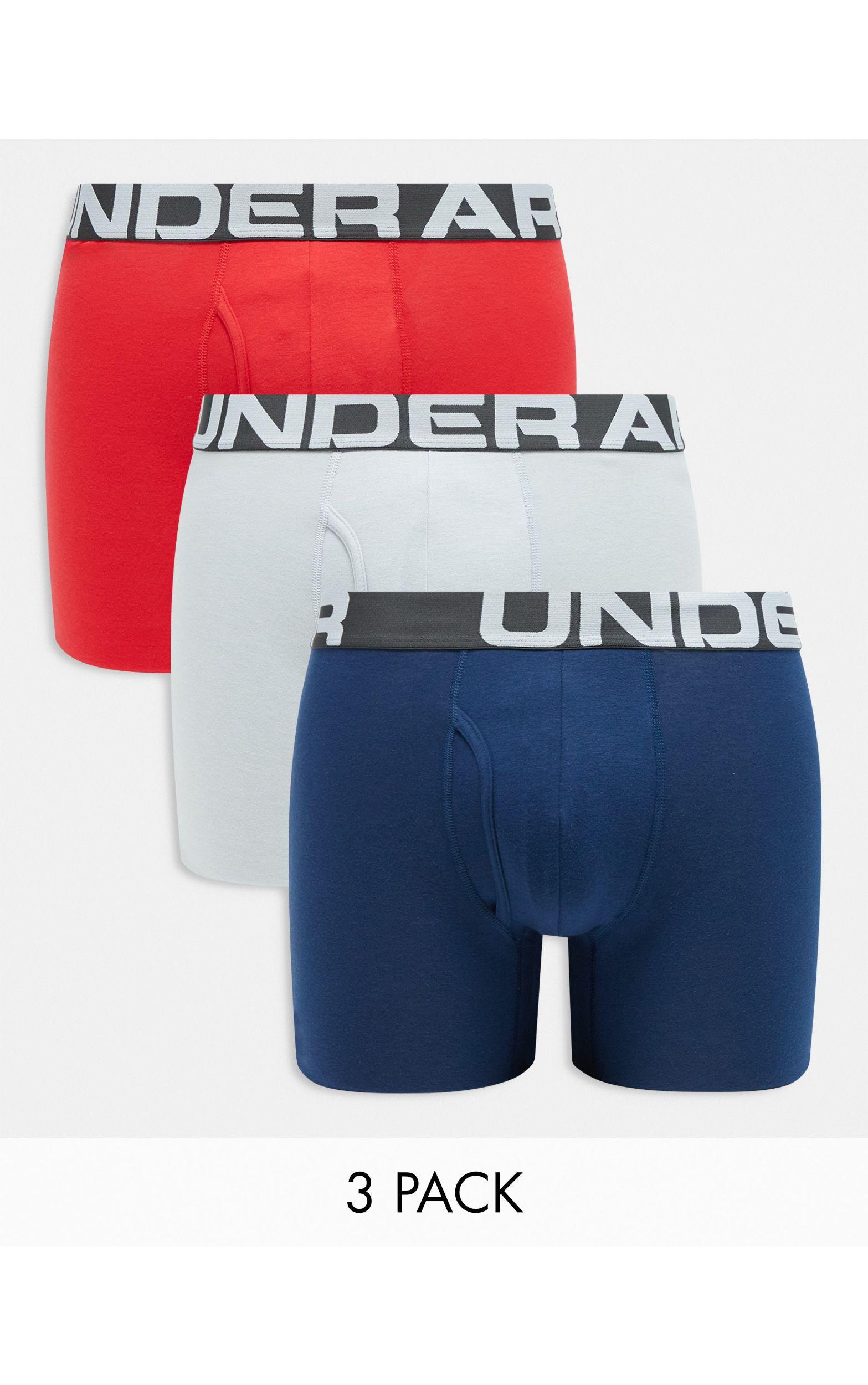 Under Armour Training Charged Cotton 3 Pack Of Trunks in Blue for Men Lyst UK