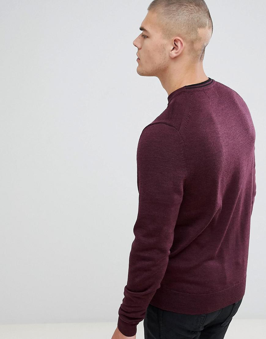 fred perry burgundy jumper