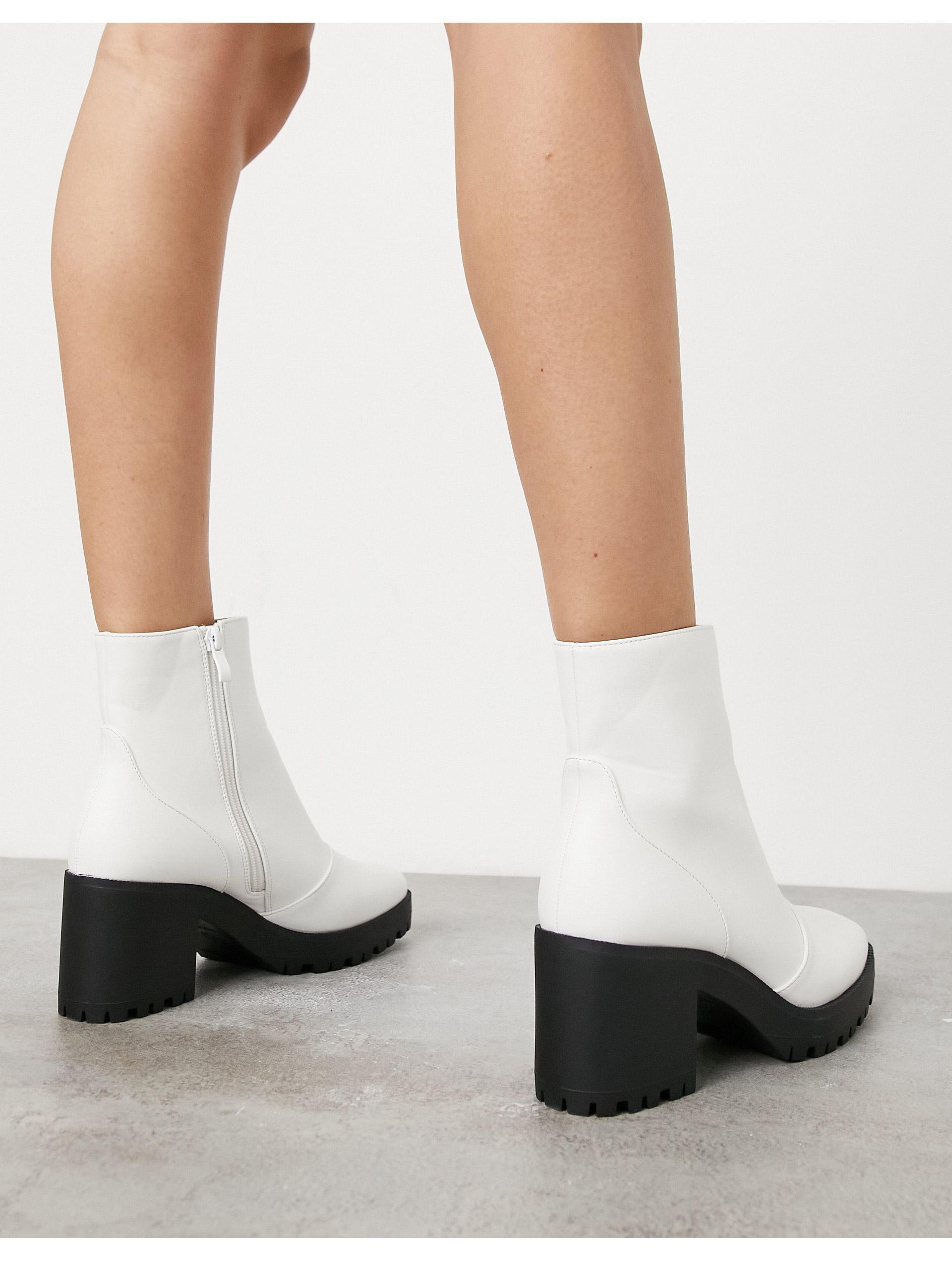 Botines blancos con suela gruesa becca Raid Wide Fit de color Blanco | Lyst