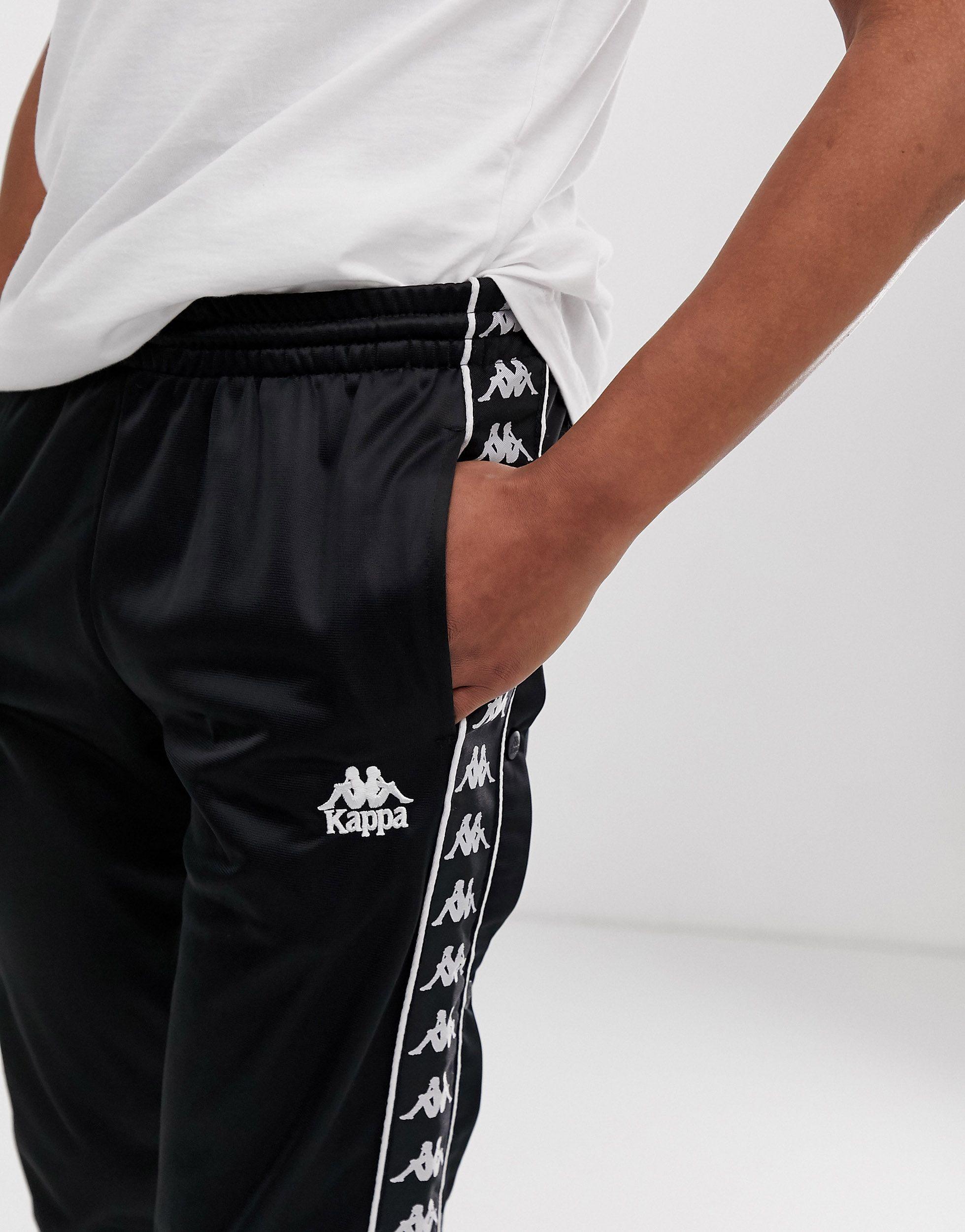 Kappa Hector Authentic Popper joggers in Black for Men | Lyst UK