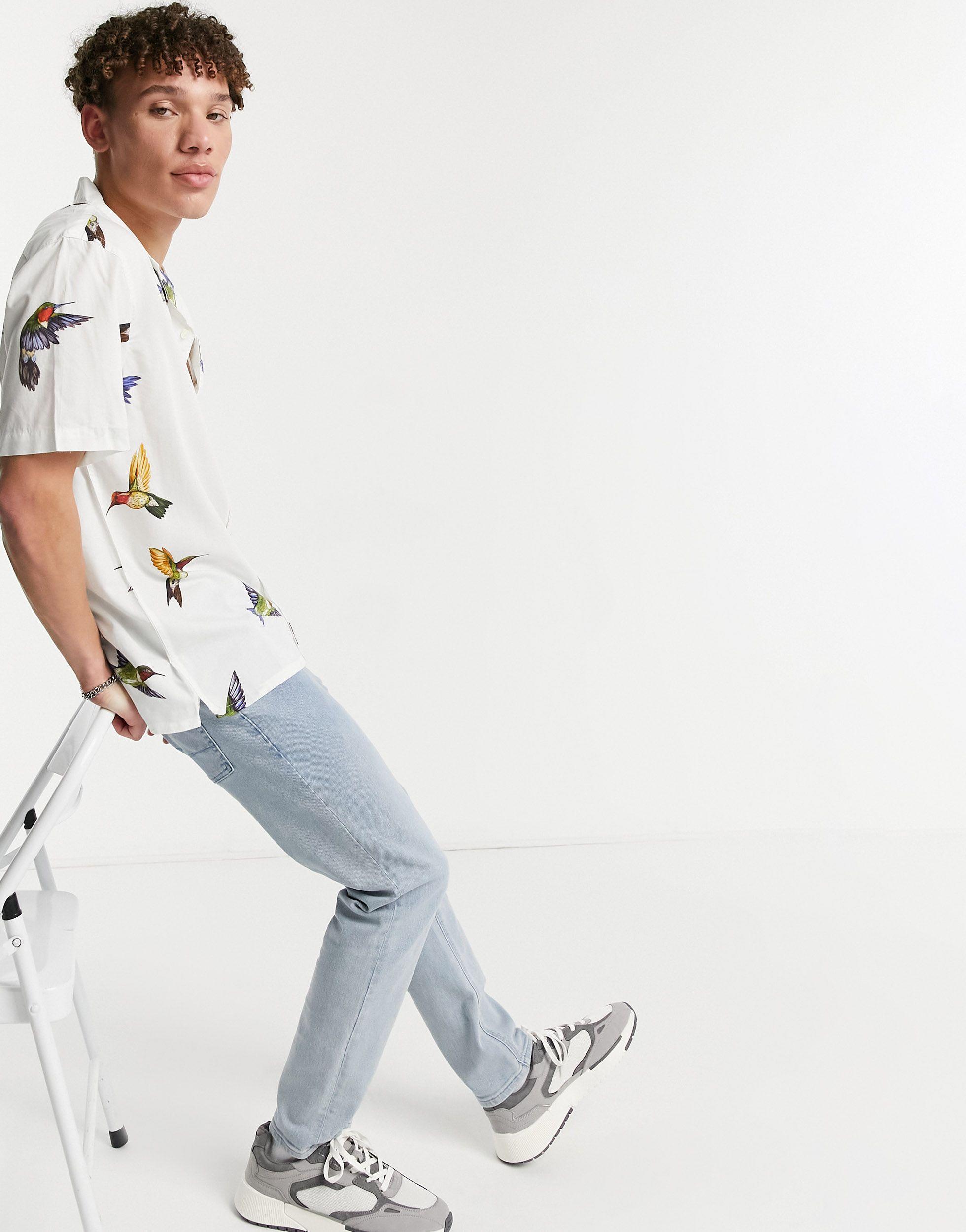Levi's Cubano Short Sleeve Hummingbird Print Shirt in White for Men | Lyst