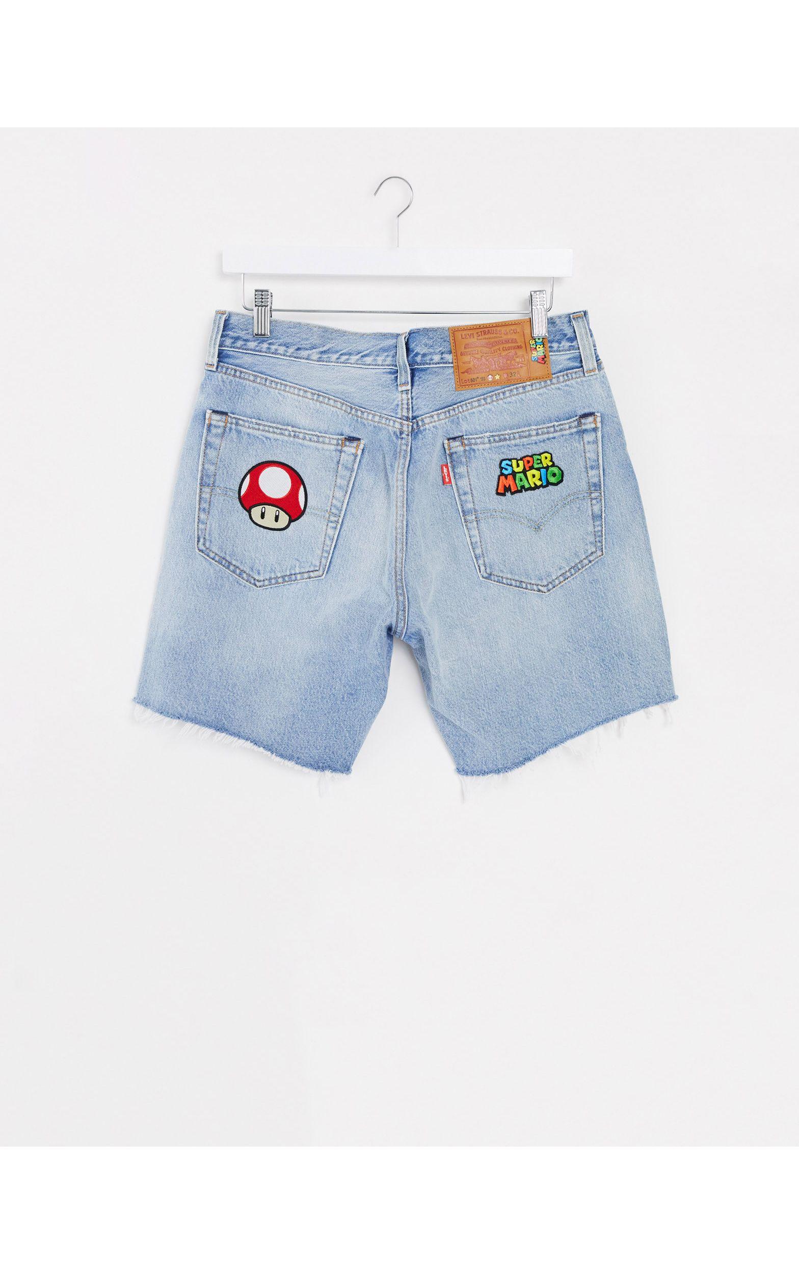 X Super Mario - Pantaloncini di jeans con stemma lavaggio chiaroLevi's in  Denim da Uomo colore Blu | Lyst