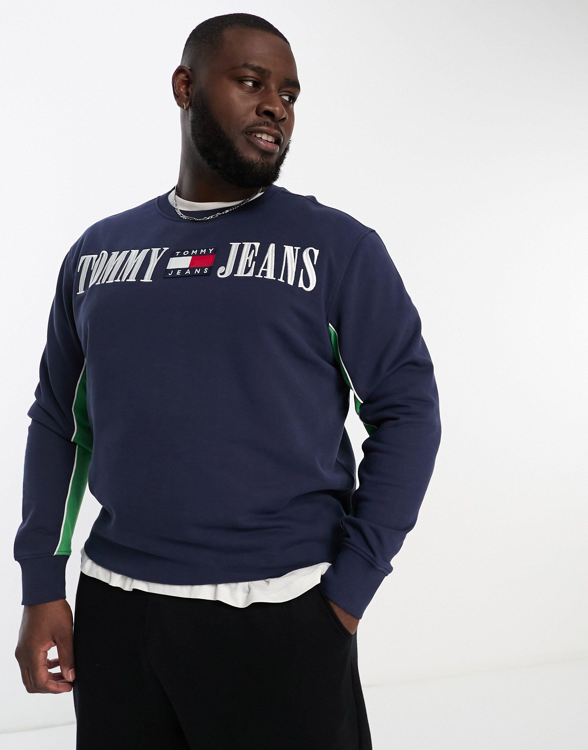 Tommy Hilfiger Big & Tall Graphic Stripe Logo Sweatshirt in Blue for Men |  Lyst
