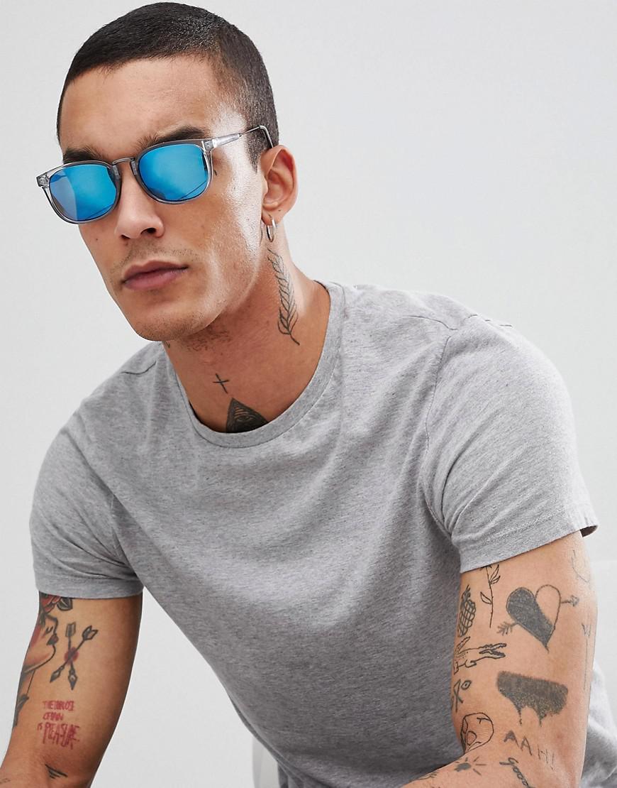 Pull\u0026Bear Denim Retro Sunglasses In 
