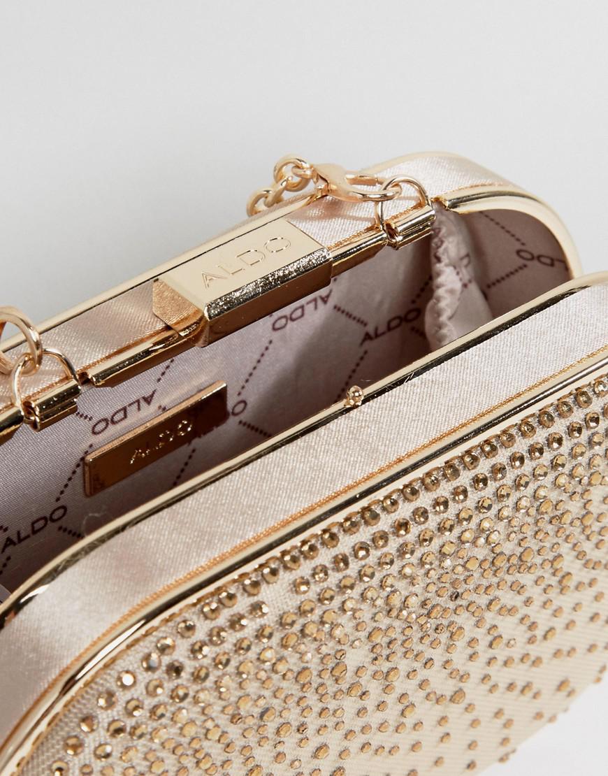 ALDO Nude Embellished Clutch Bag in Pink Lyst UK