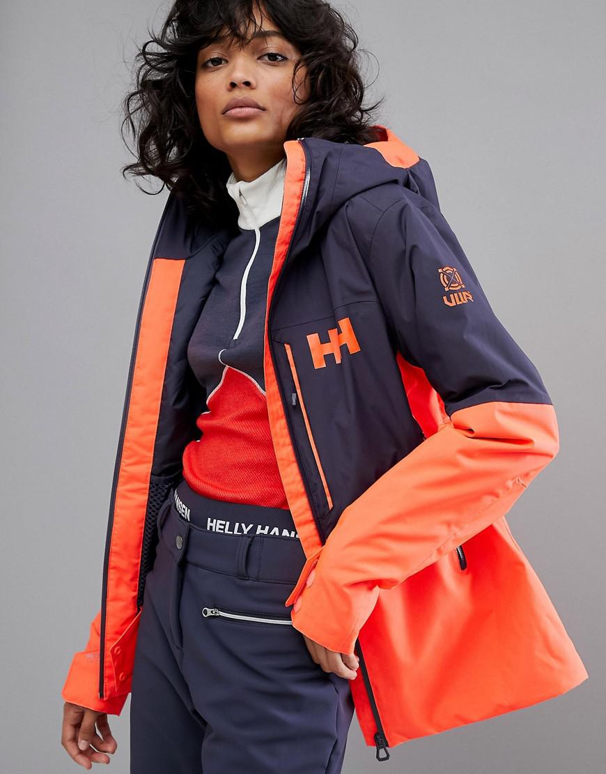 Helly Hansen Freedom Jacket In Navy/orange | Lyst