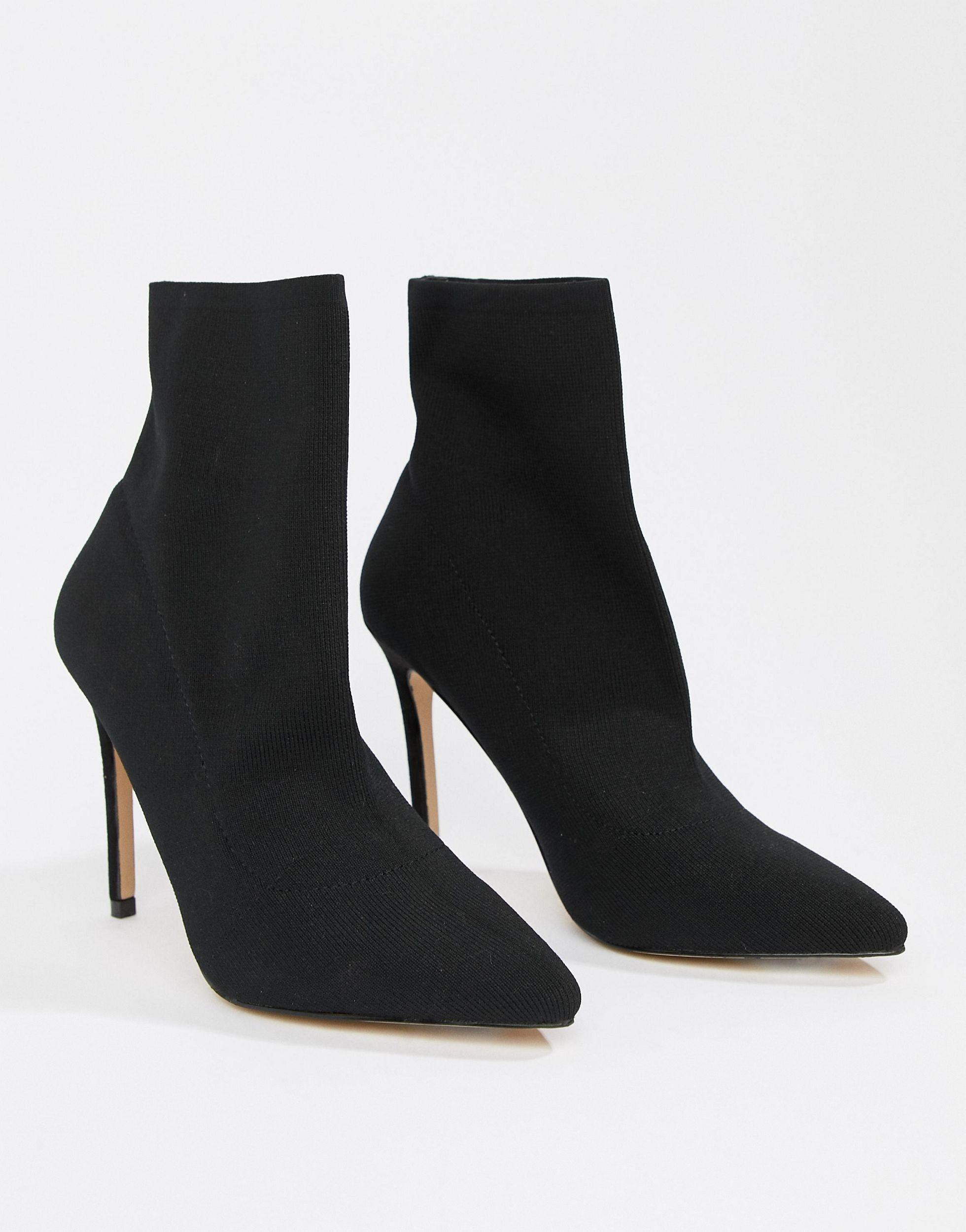 Lipsy Knitted Sock Boot in Black - Lyst