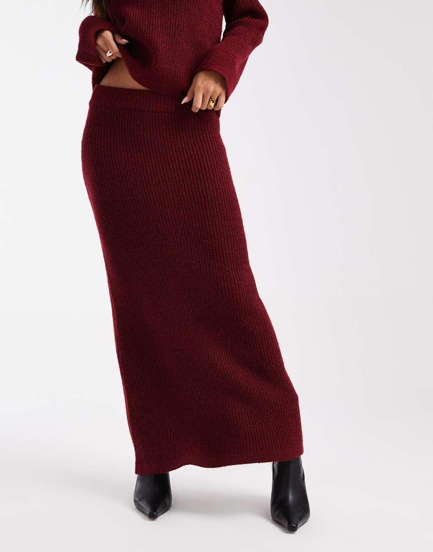 Co Ord Knitted Maxi Skirt Red 4th Reckless X Luana Barron Cotton