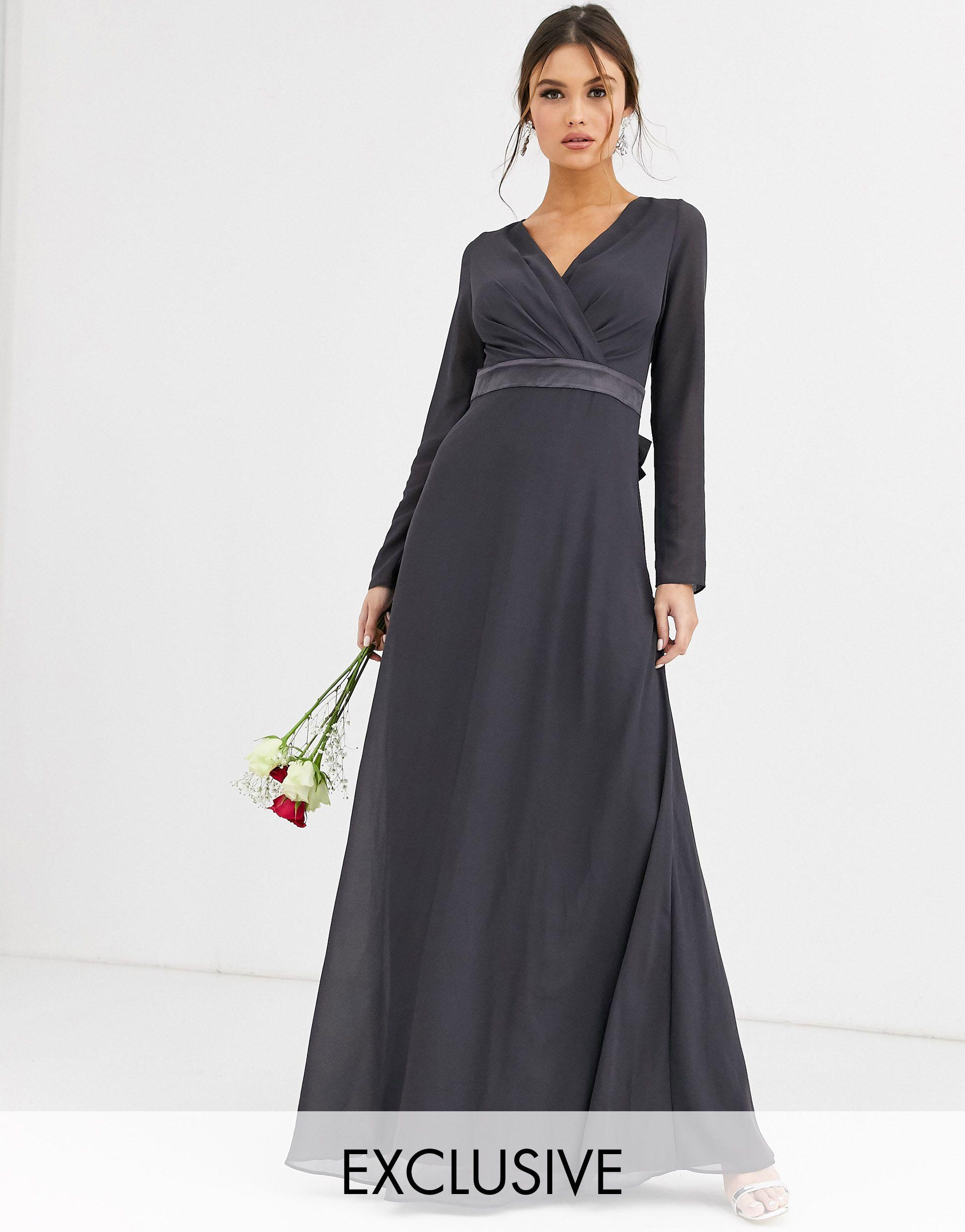 bridesmaid long sleeve maxi dress