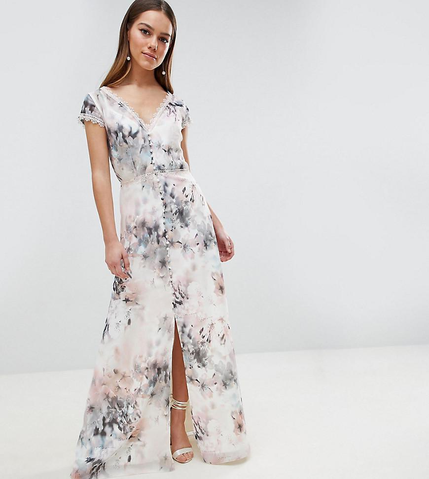 Robe longue boutonne imprim fleurs style romantique Little Mistress | Lyst