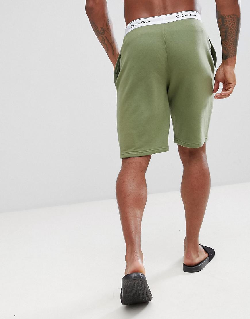 Calvin Klein Modern Cotton Lounge Shorts in Green for Men - Lyst