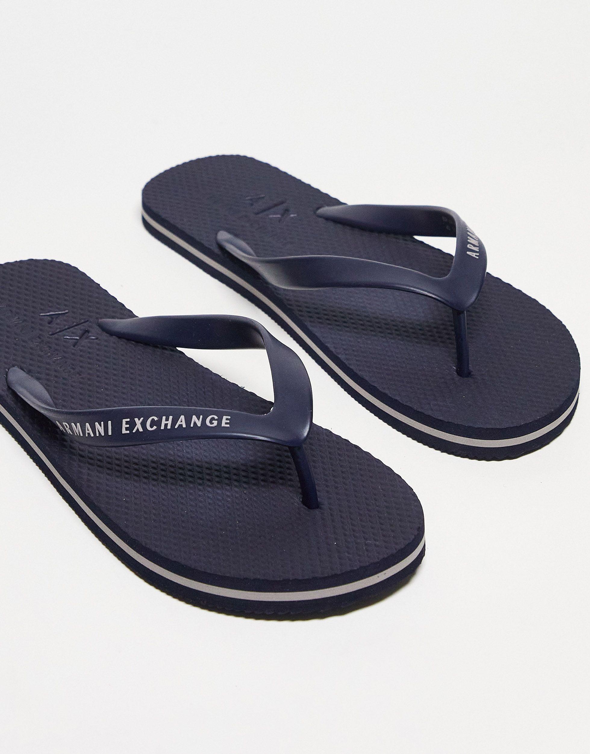 Armani Exchange Flip Flops in Blue for Men Lyst