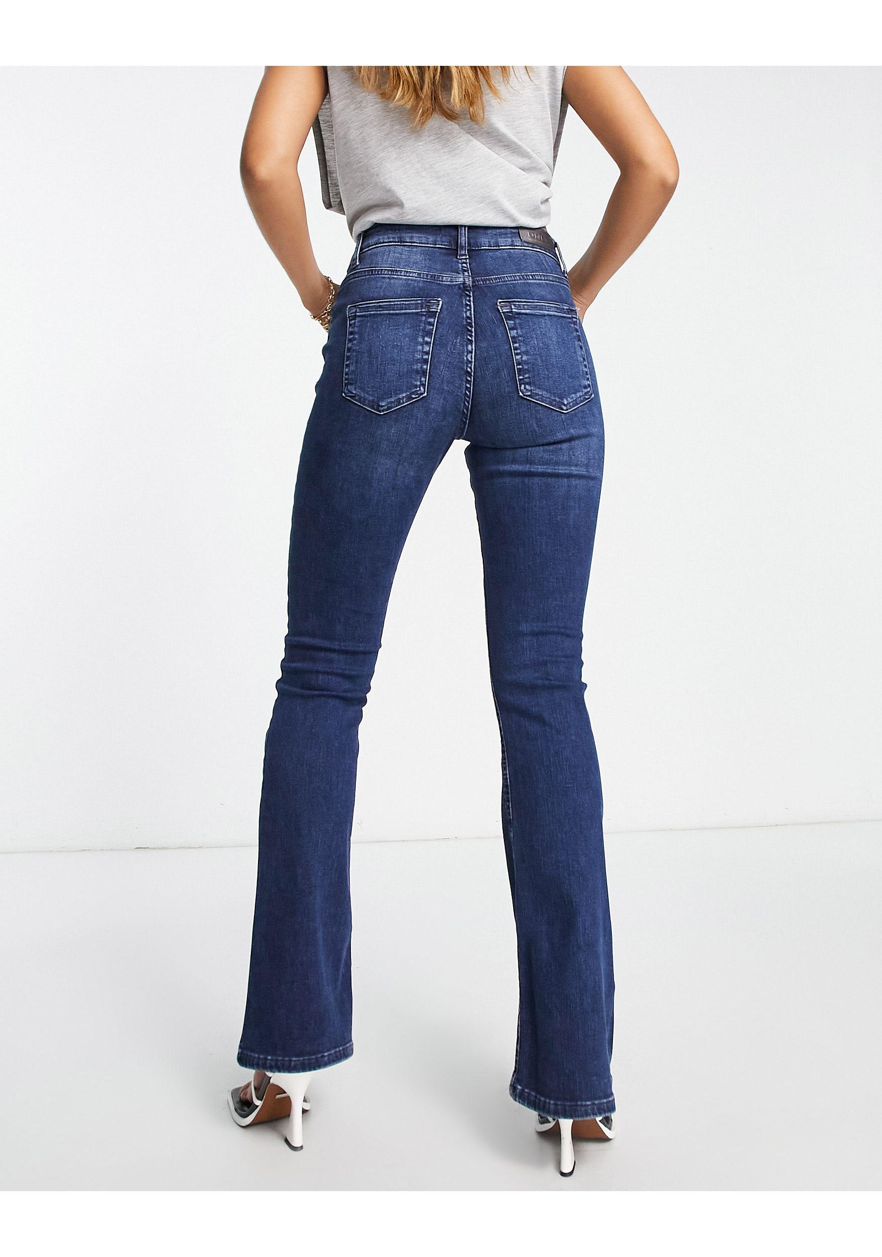ONLY Blush Mid Waisted Flared Jeans in Blue | Lyst