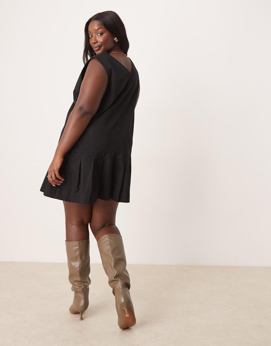 Vestido Corto Estilo Pichi Con Cremallera Y Falda De Tablas De