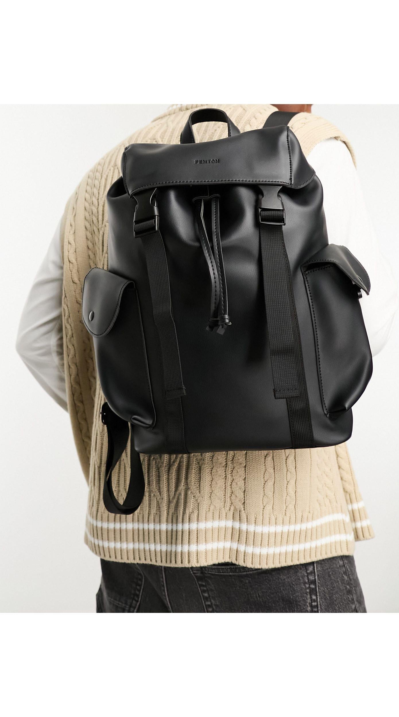 Fenton Double Clip Backpack in Black for Men | Lyst UK