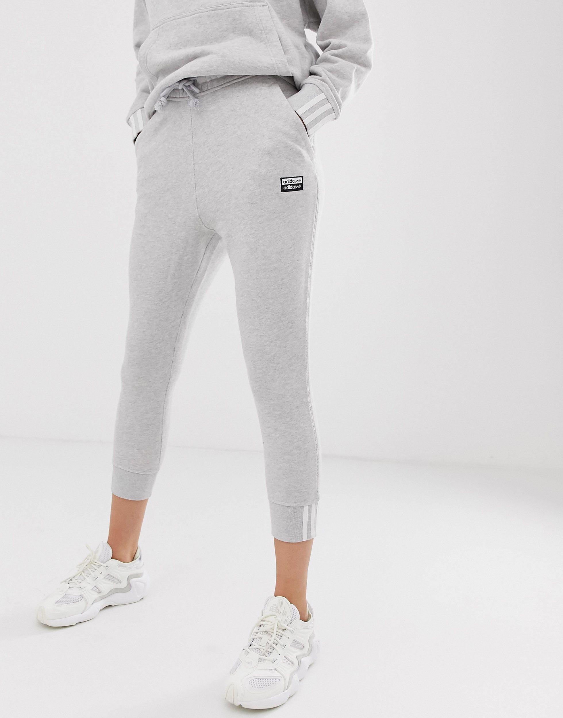 adidas Originals Cotton Ryv Cuffed jogger in Grey (Gray) | Lyst