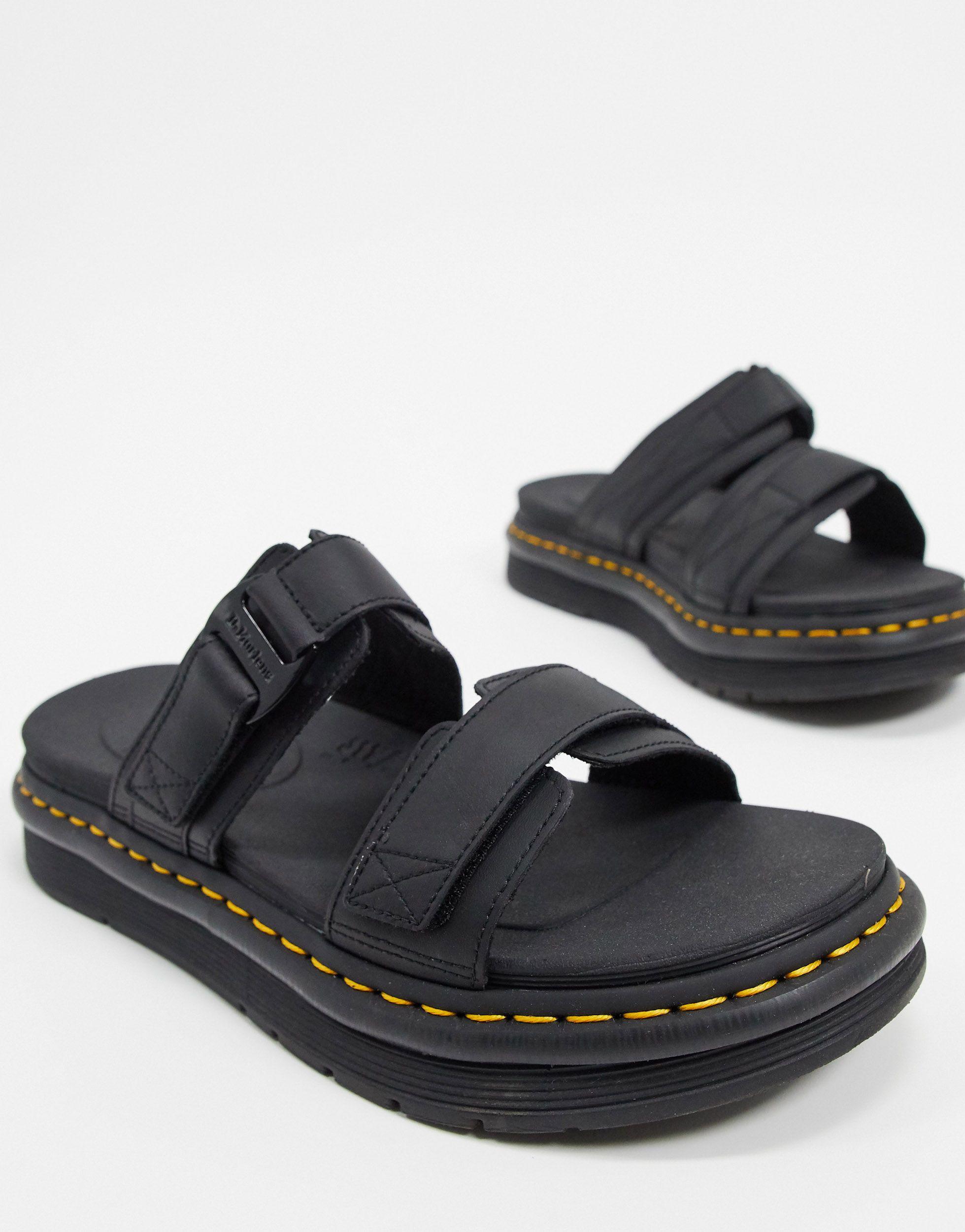 Dr. Martens Chilton Strap Sandals in Black for Men | Lyst