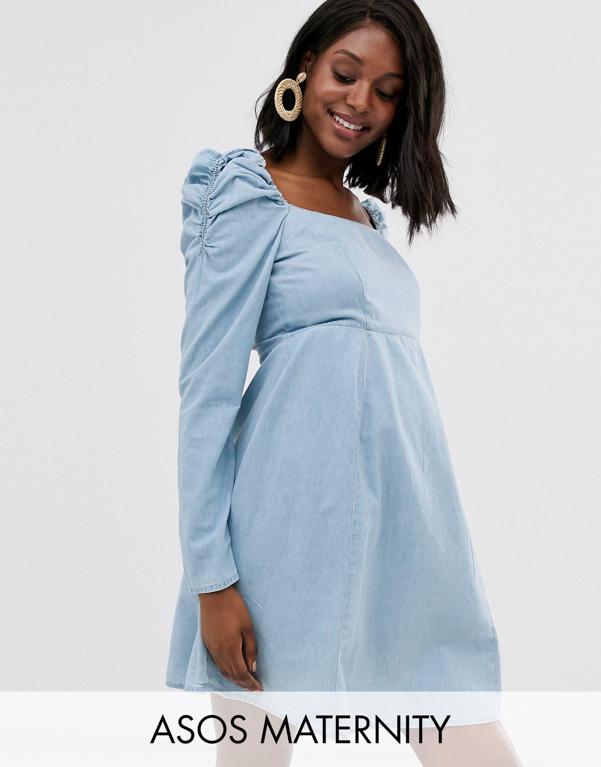 denim milkmaid dress