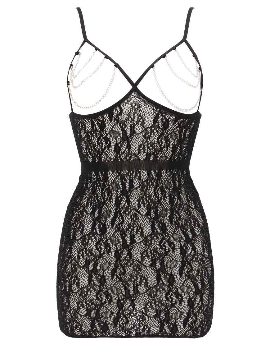lace sleeve dress black Shani Double Ruffle Lace Dress - Black main image 1