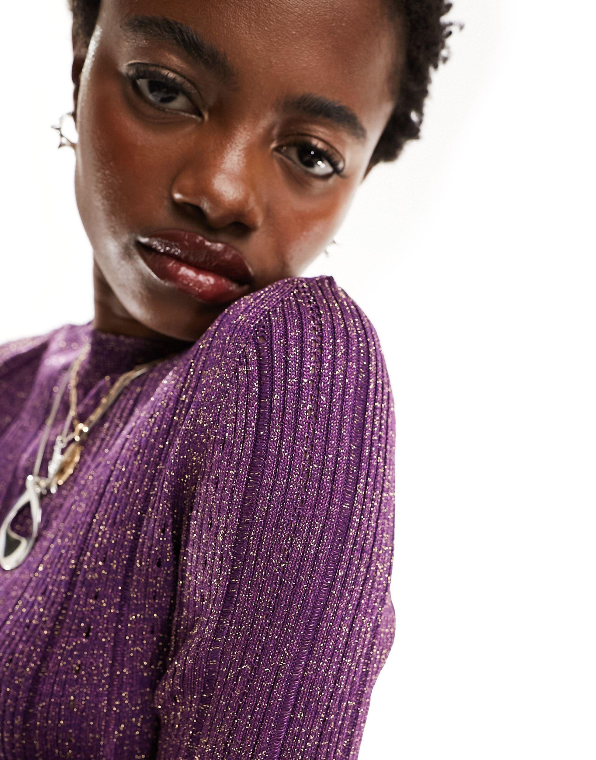 Mango purple jumper cheap