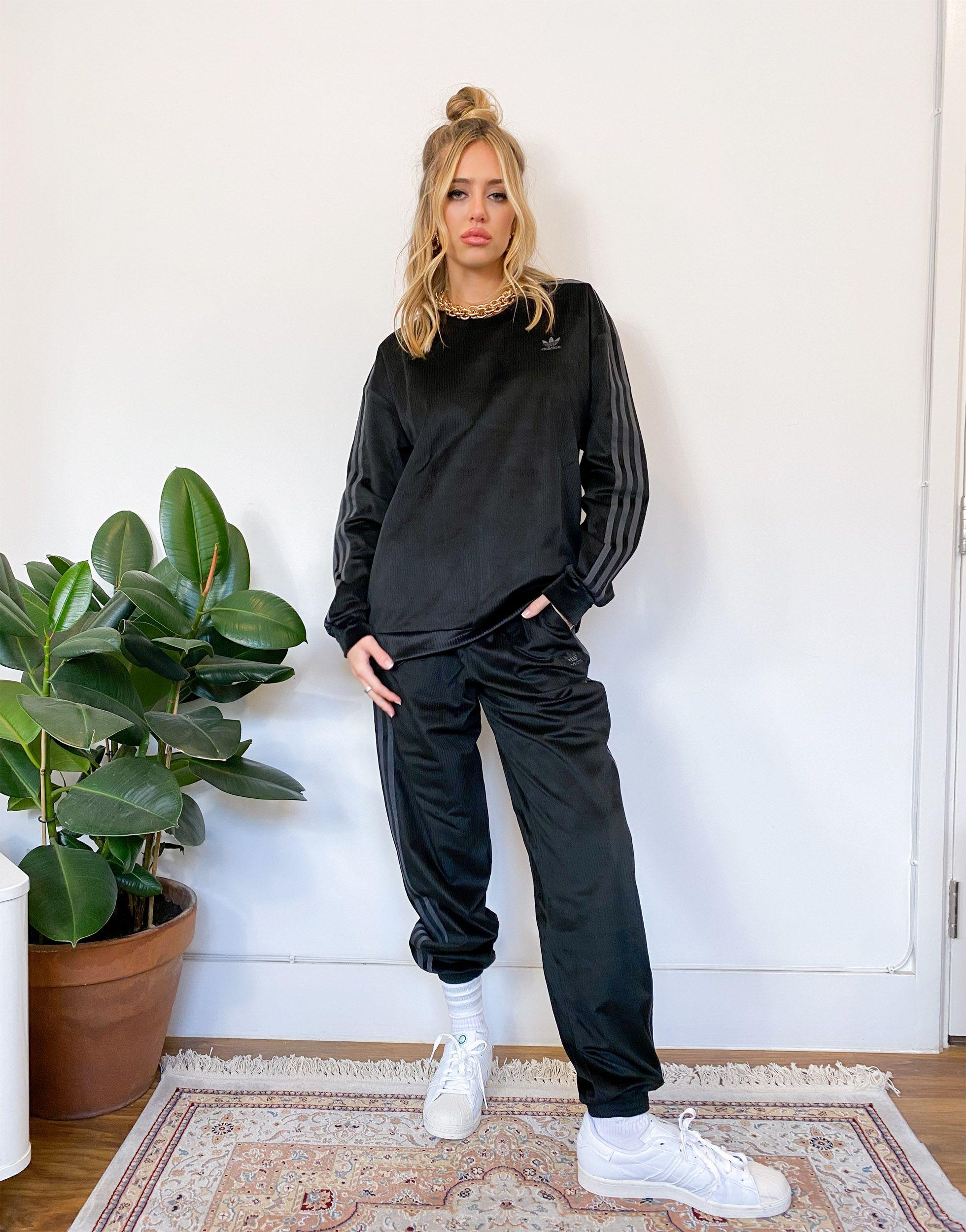 adidas Originals 'comfy Cords' Velvet Corduroy Cuffed joggers in Black |  Lyst