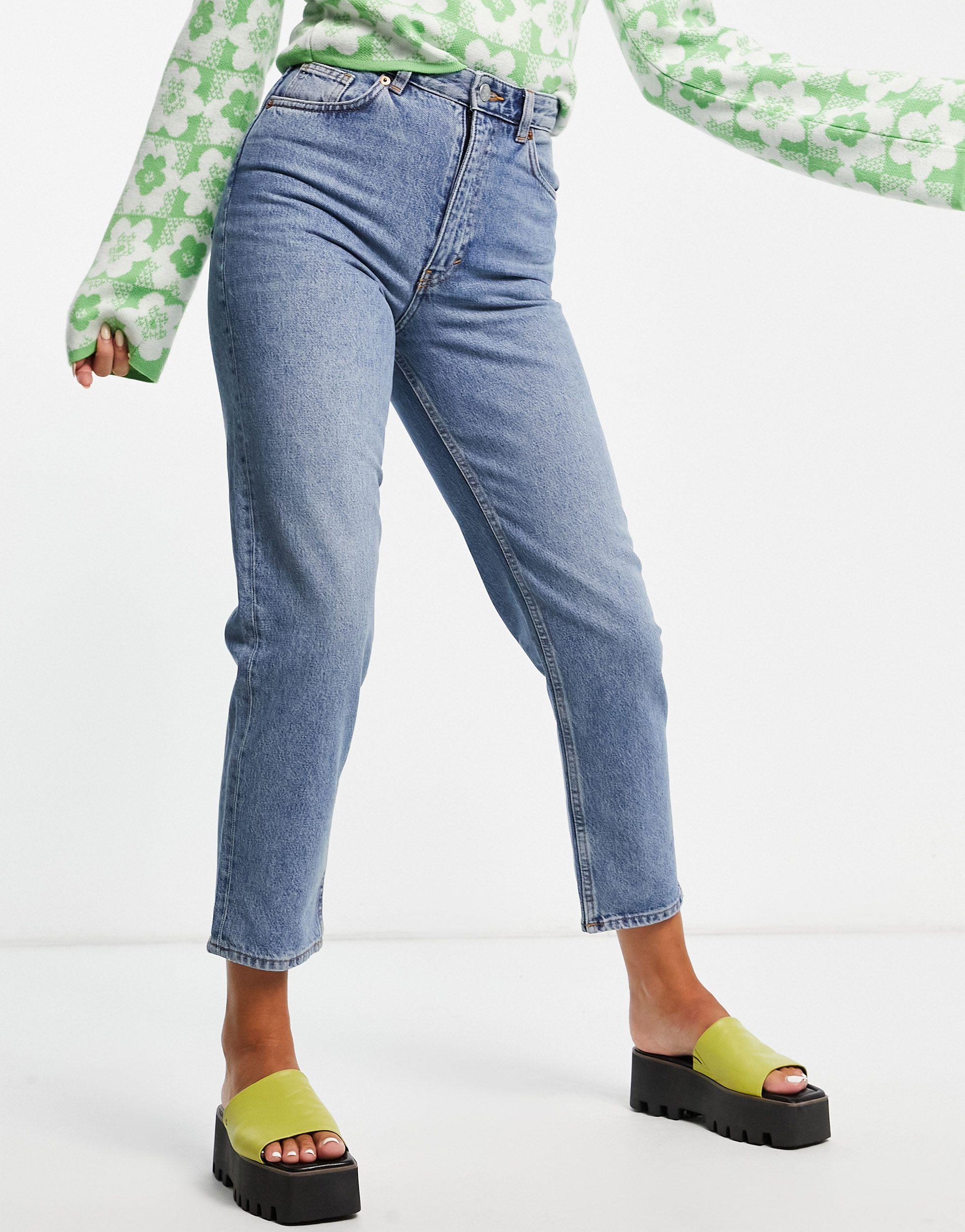 Monki Denim Taiki Cotton High Waist Mom 