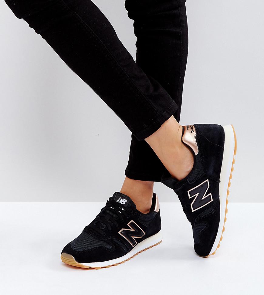 new balance 373 trainers in black